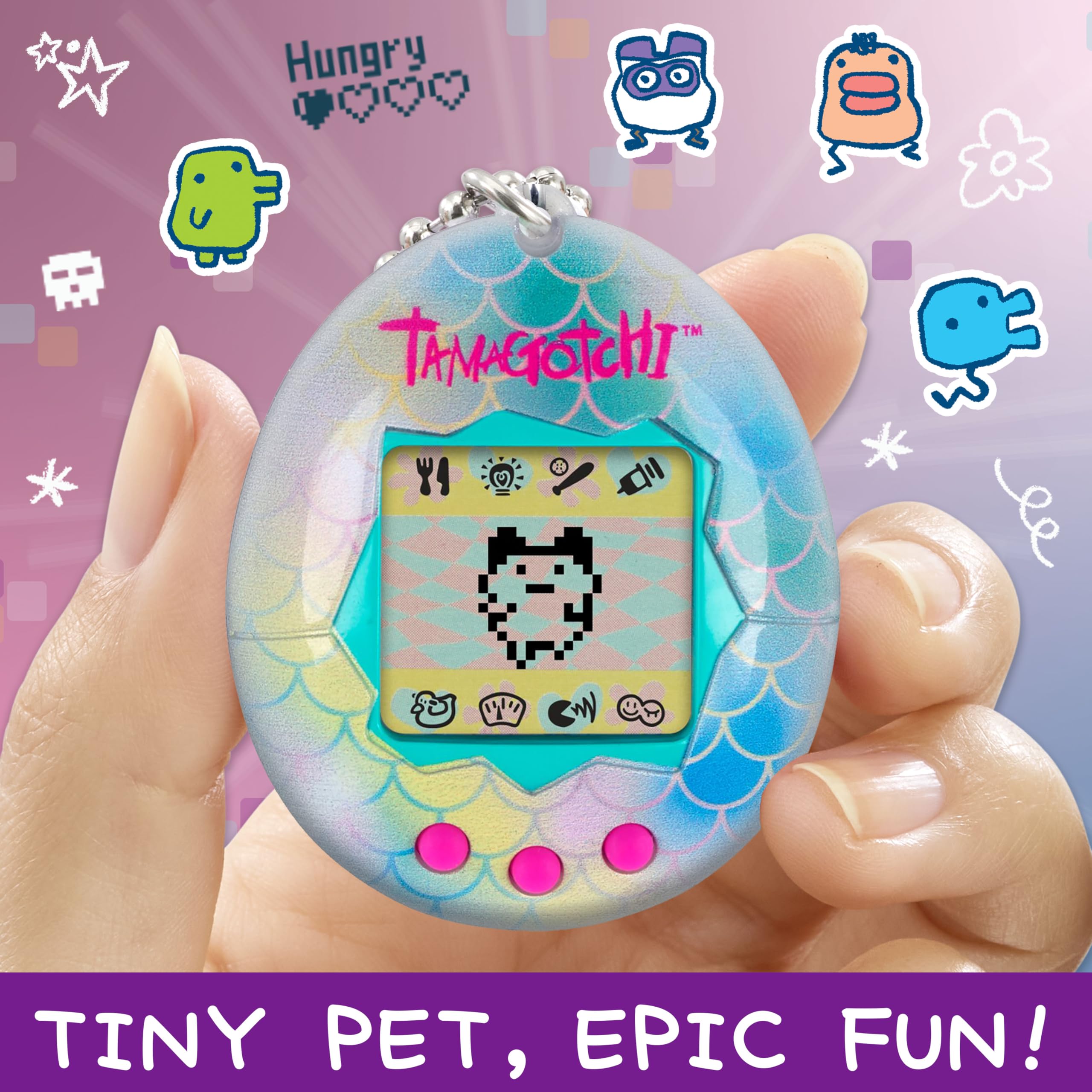 Bandai Tamagotchi Original Mermaid Shell - Retro Virtual Pet Toy for Kids & Adults 8+ 13