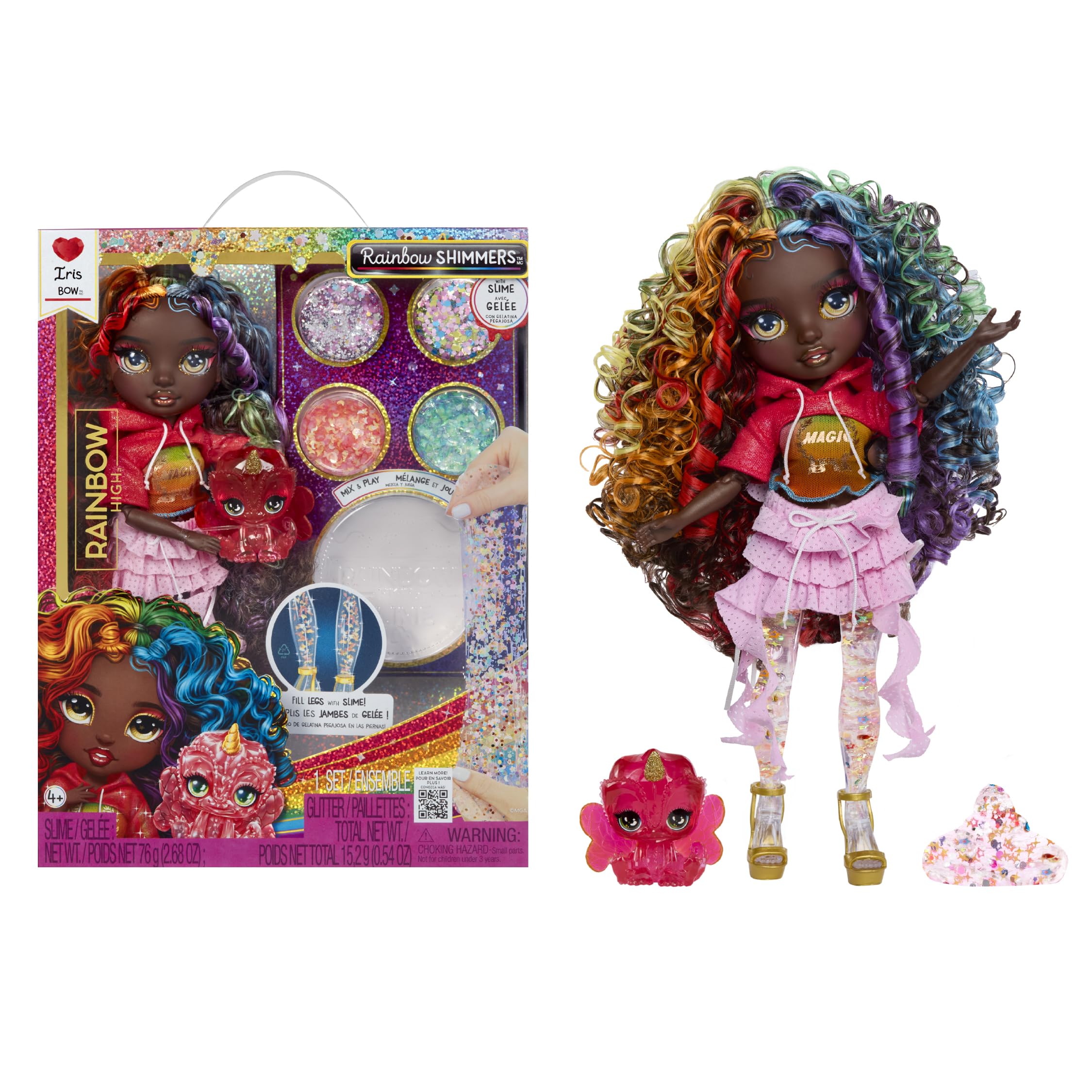 Rainbow High Rainbow Shimmers with Slime - Iris - 28cm Fashion Doll Playset