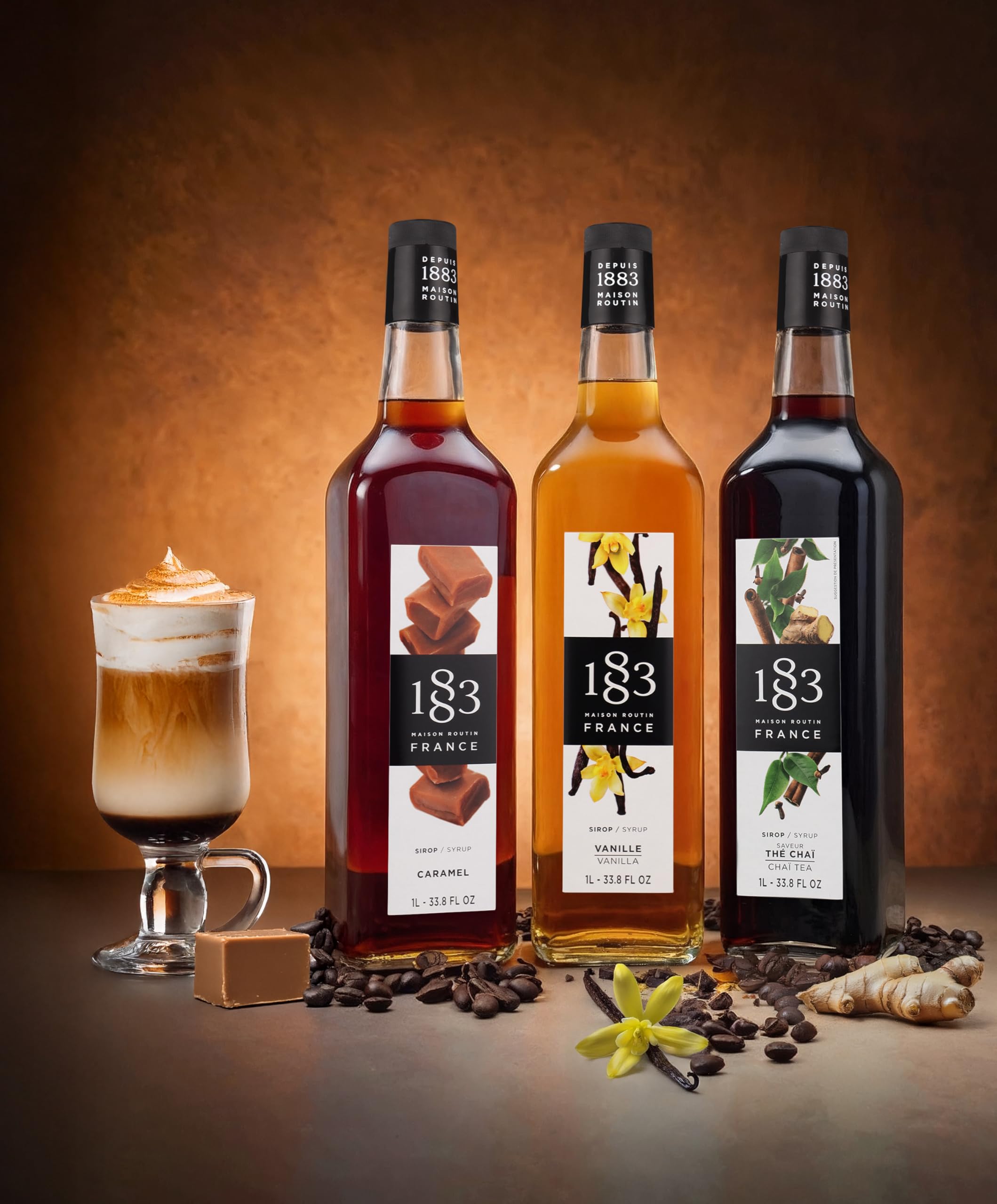 1883 MAISON ROUTIN Vanilla Syrup - Intense Bourbon Aroma | 1 L PET Bottle 2
