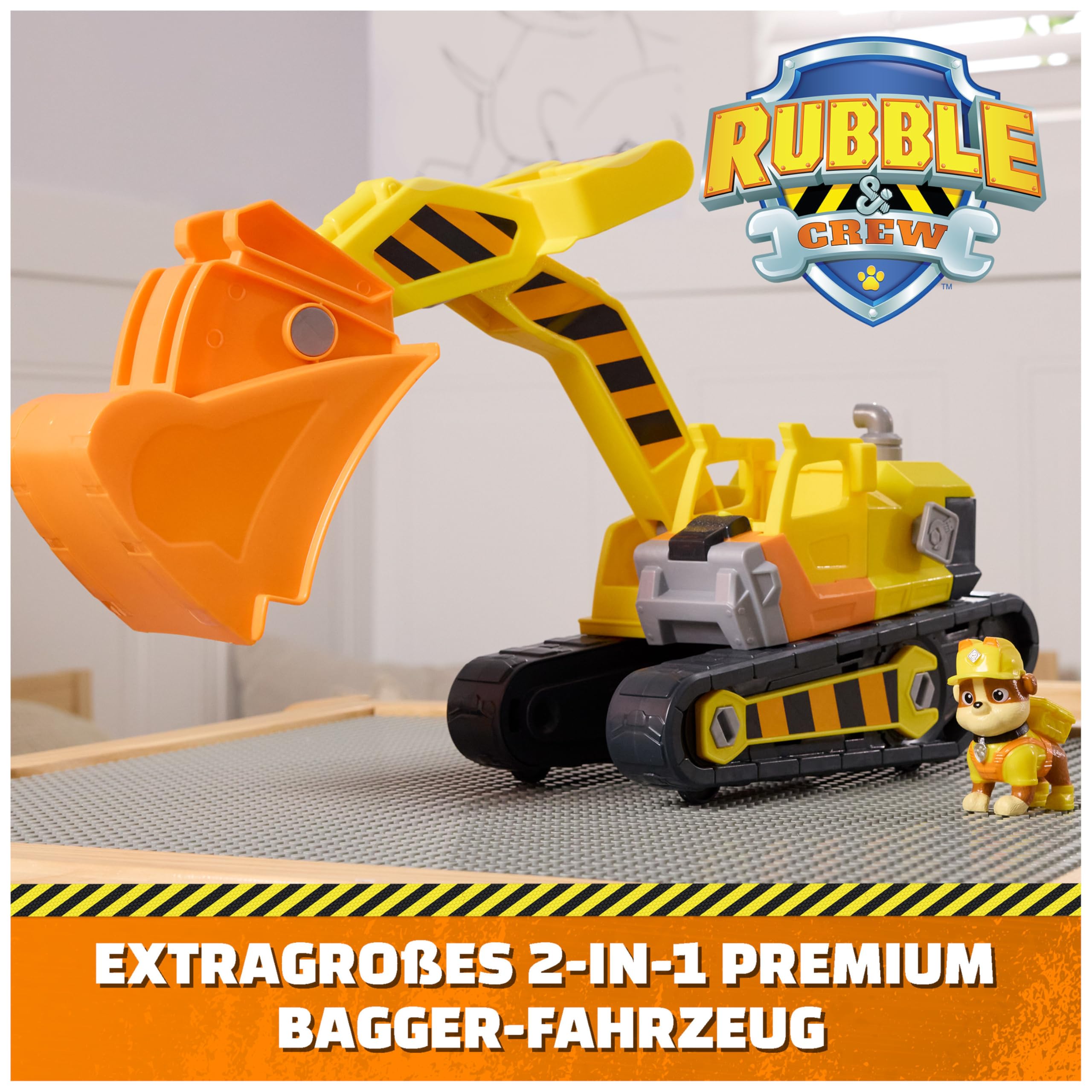 Rubble & Crew Rubble's Ultimate Tool Bulldozer Vehicle with 4 Tools and Figure | Ages 3+ 2