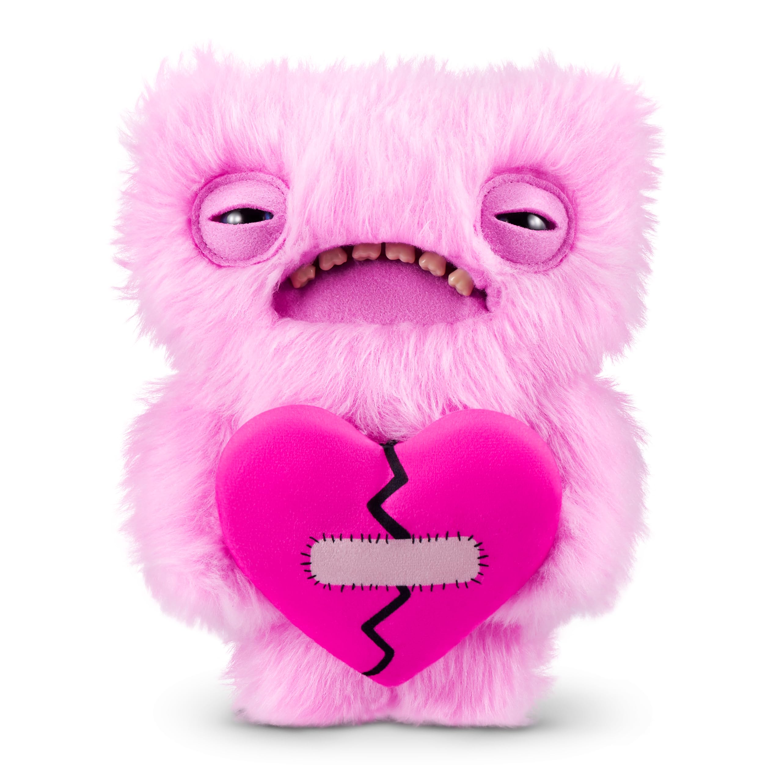 Fuggler Love Fugg by ZURU - Peculiar Plush Collectible with Human-Like Teeth, Pink Wide Eyed Weirdo