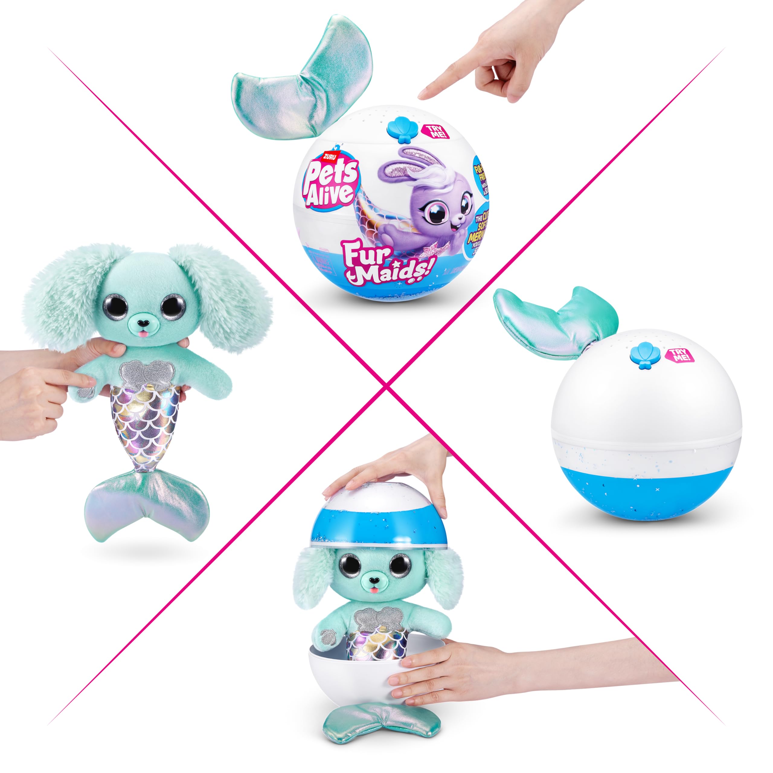 Pets Alive Furmaids by ZURU - Electronic Soft Mermaid Plush Toy with Lights & Sounds (Green) 7