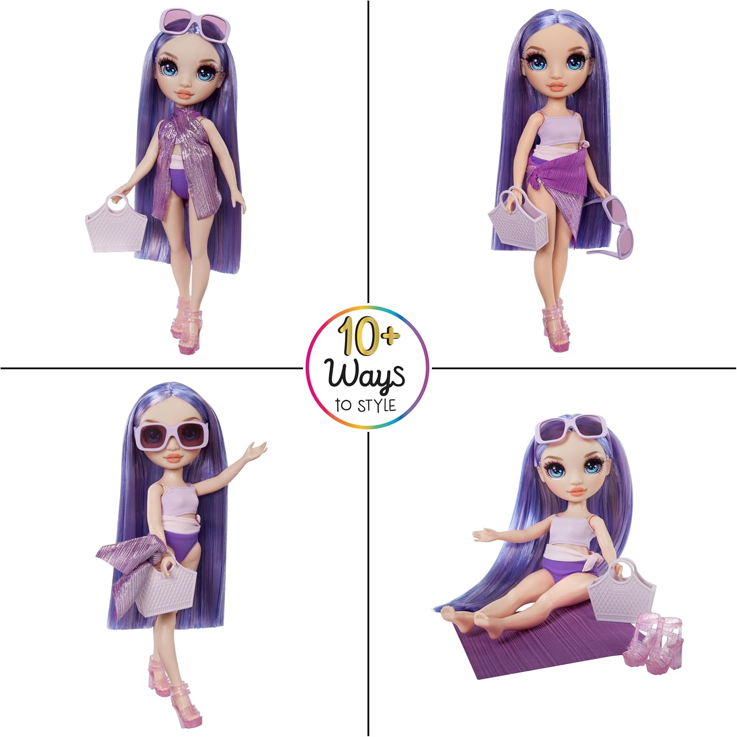 Rainbow High Swim & Style - Violet (Purple) - 28 cm Doll with Shimmery Wrap 4