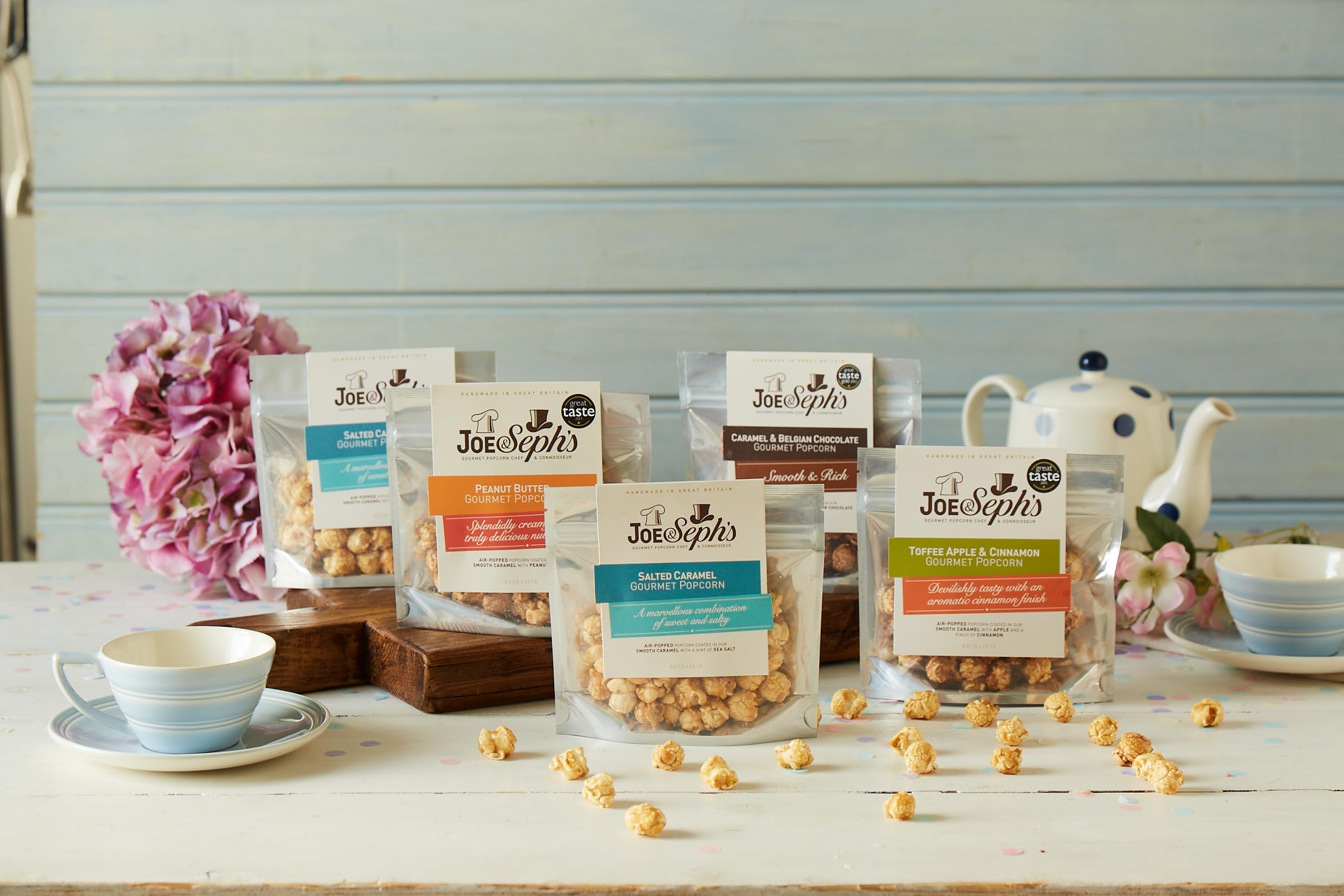 Joe & Seph's Chocolate Popcorn Tasting Selection - 5x30g Gourmet Air-Popped Snack Pack