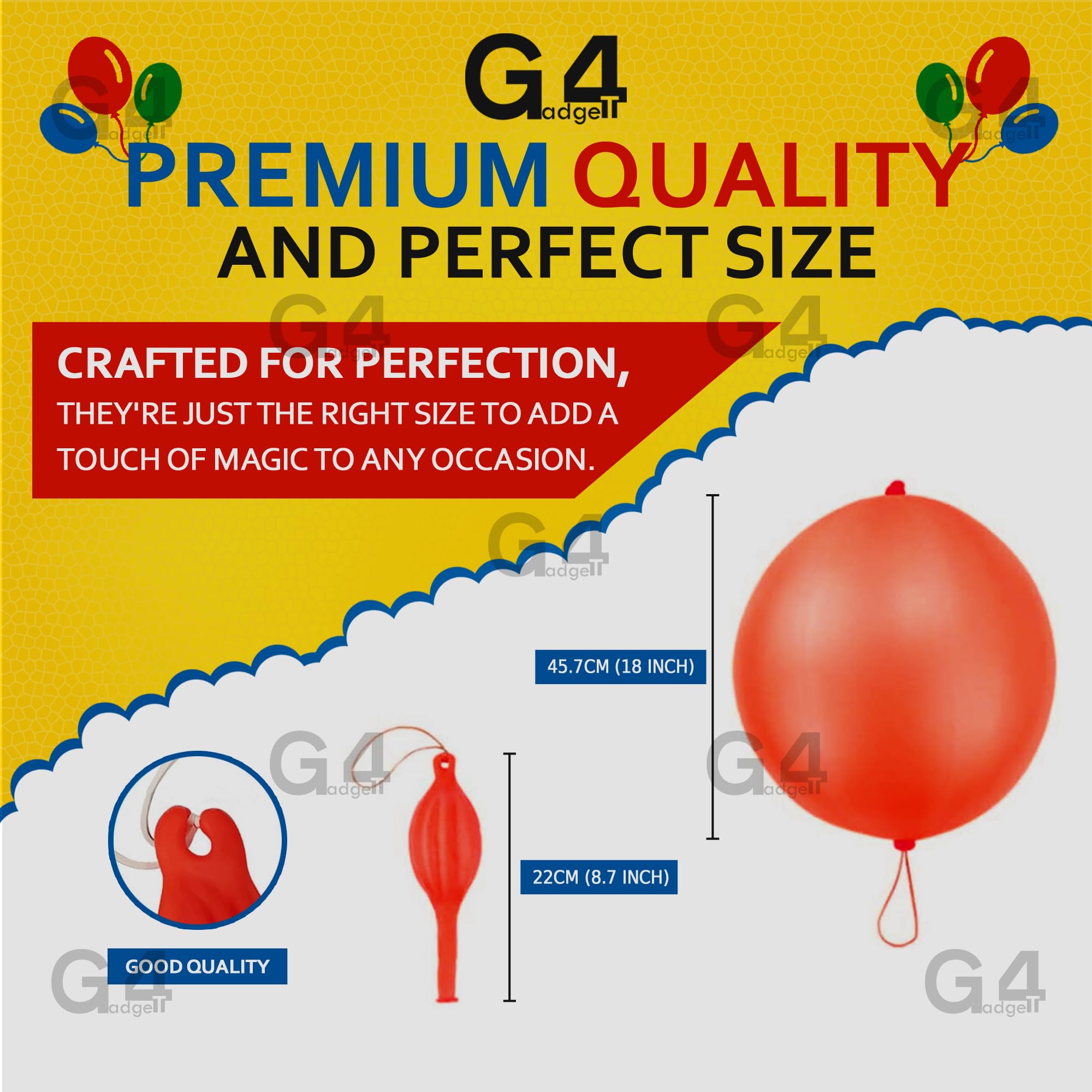 G4GADGET 30x Punch Balloons for Kids – 12 Inch Party Bag Fillers | Assorted Bright Colours | Premium Latex 3