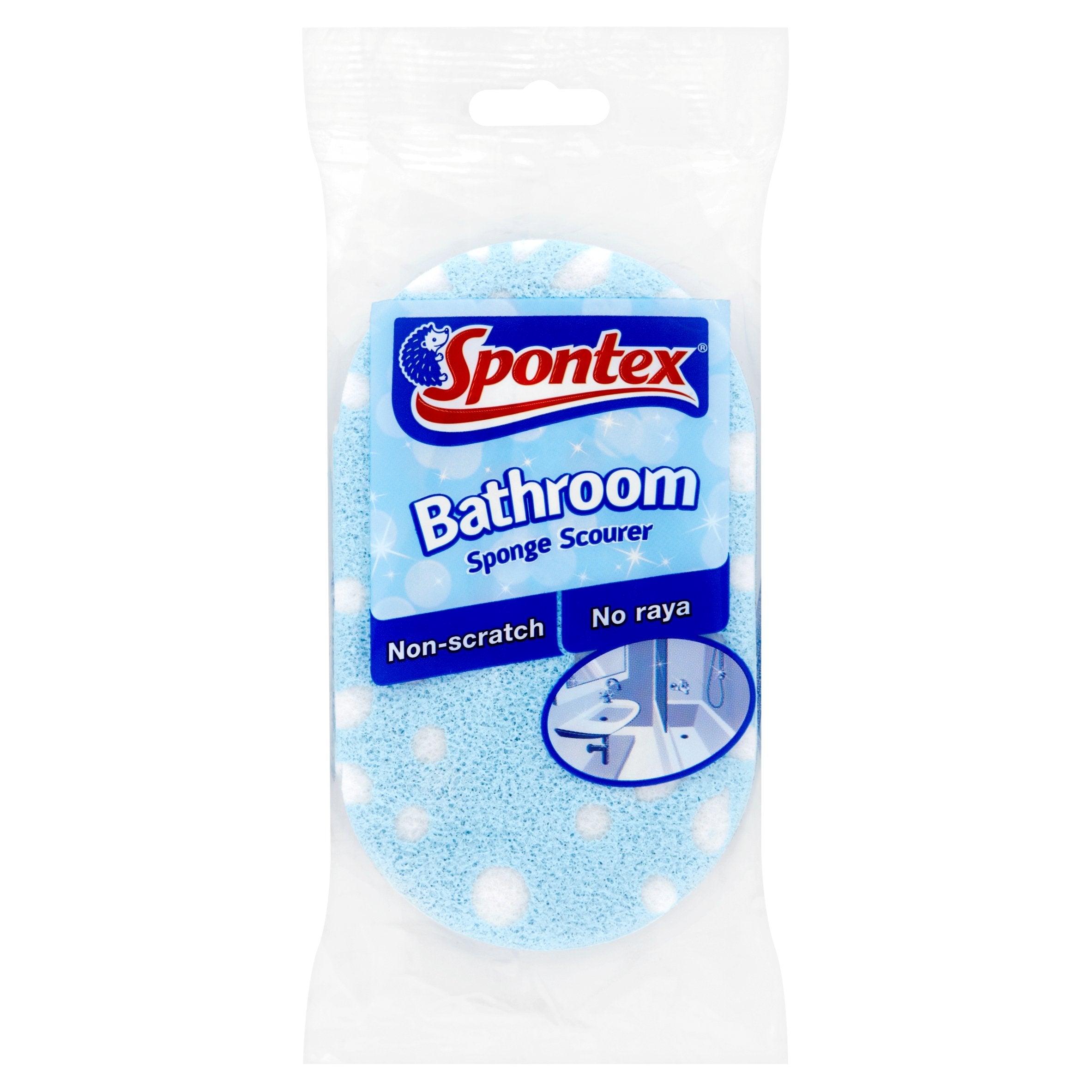 Spontex Bathroom Non-Scratch Sponge Scourer - Large Size for Baths & Showers