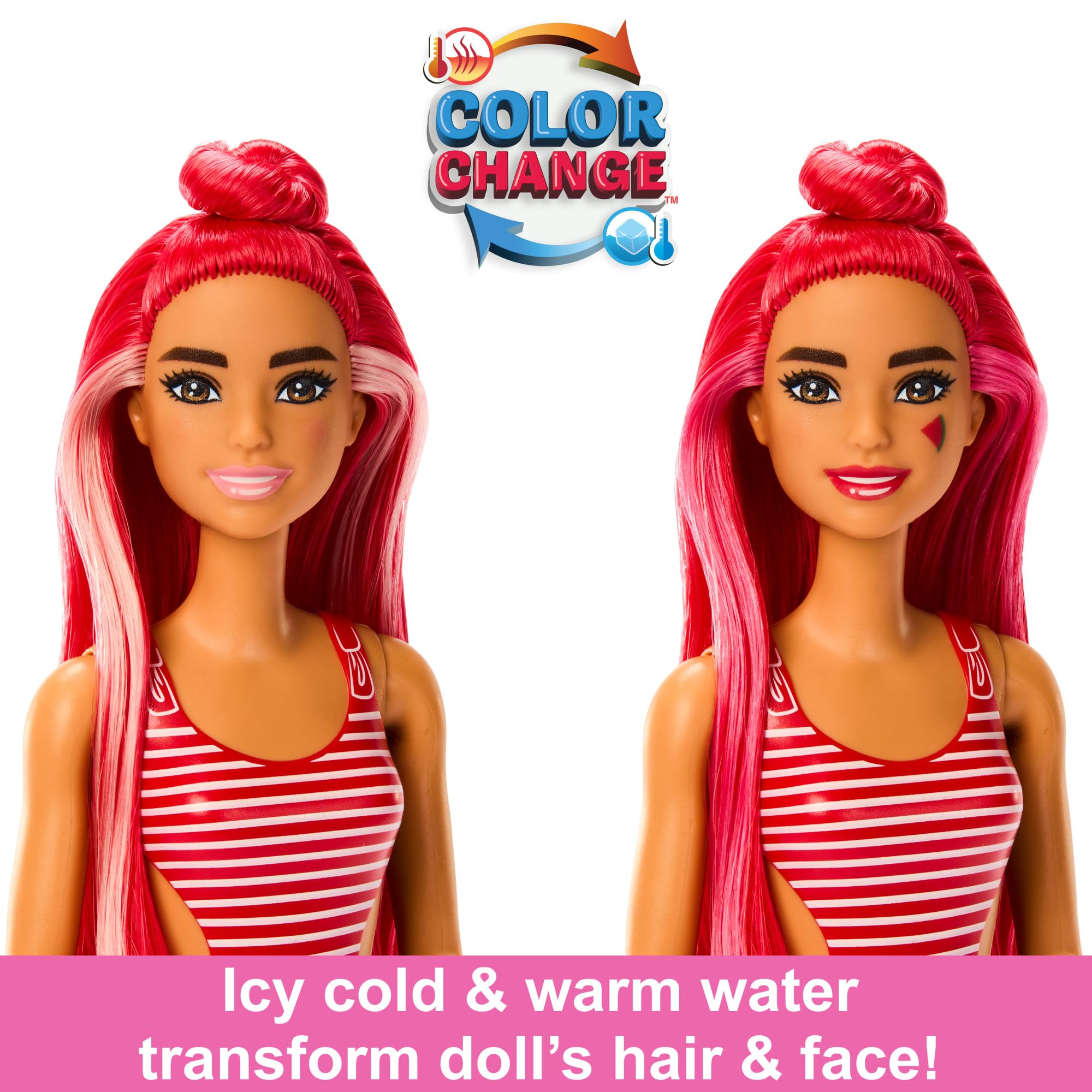 Barbie Pop Reveal Fruit Series Doll - Watermelon Crush with 8 Surprises, Slime & Color Change, Ages 3+ 7
