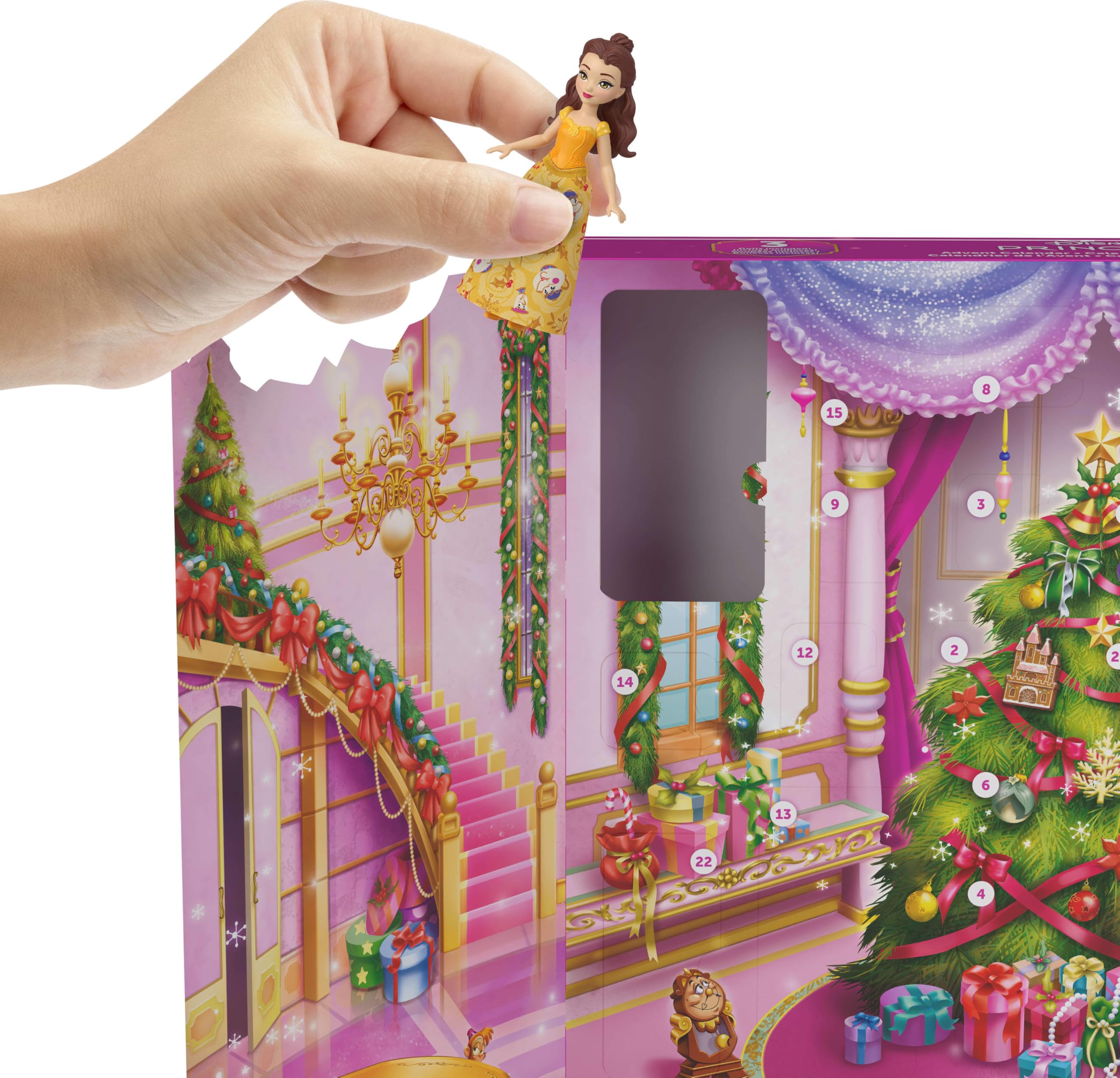 Mattel Disney Princess Doll Advent Calendar - 24 Days of Holiday Surprises with Dolls & Accessories 3