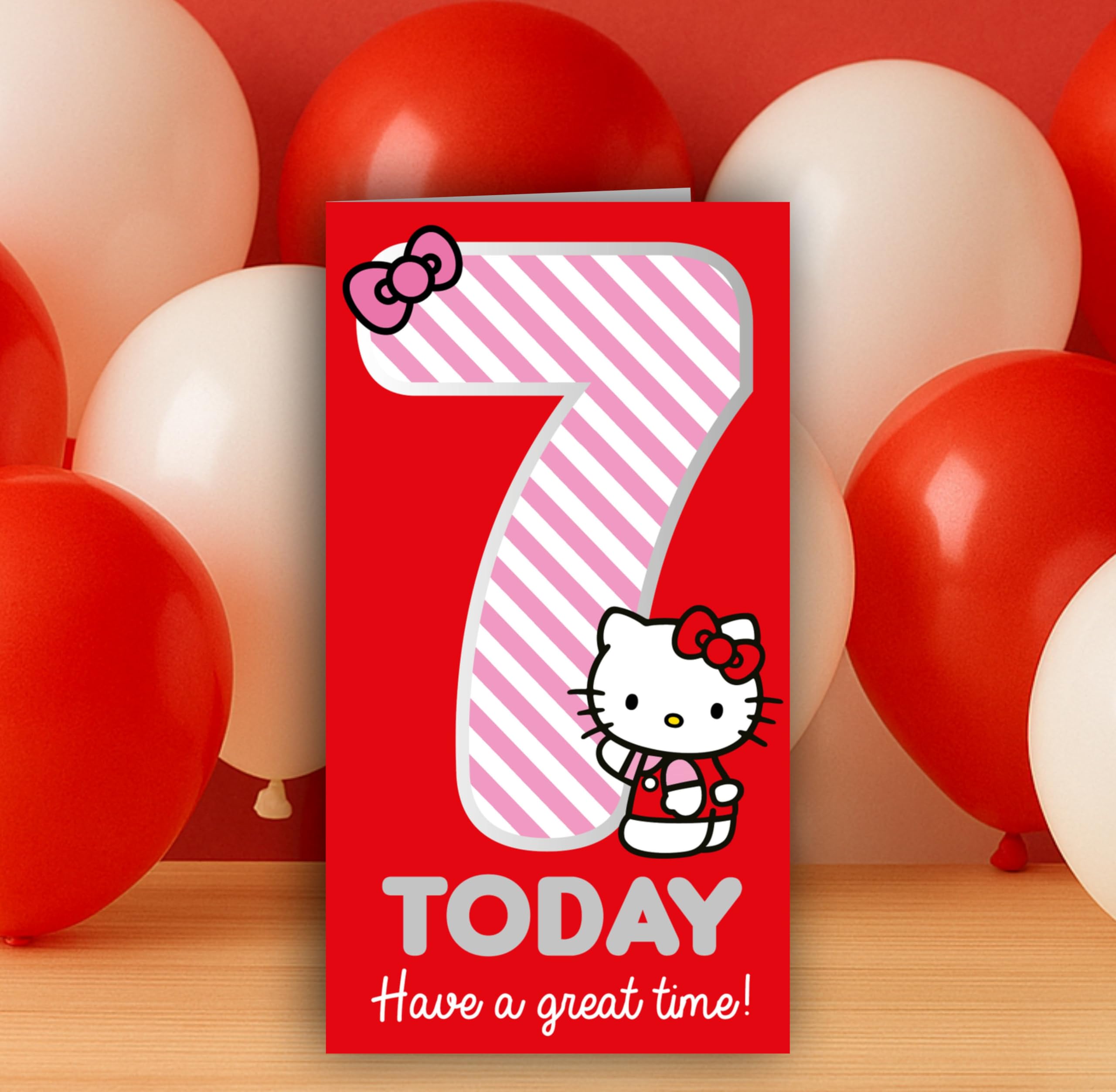 Danilo Promotions Ltd Hello Kitty Birthday Card for Age 7 | Standard Size | Multicolour 2