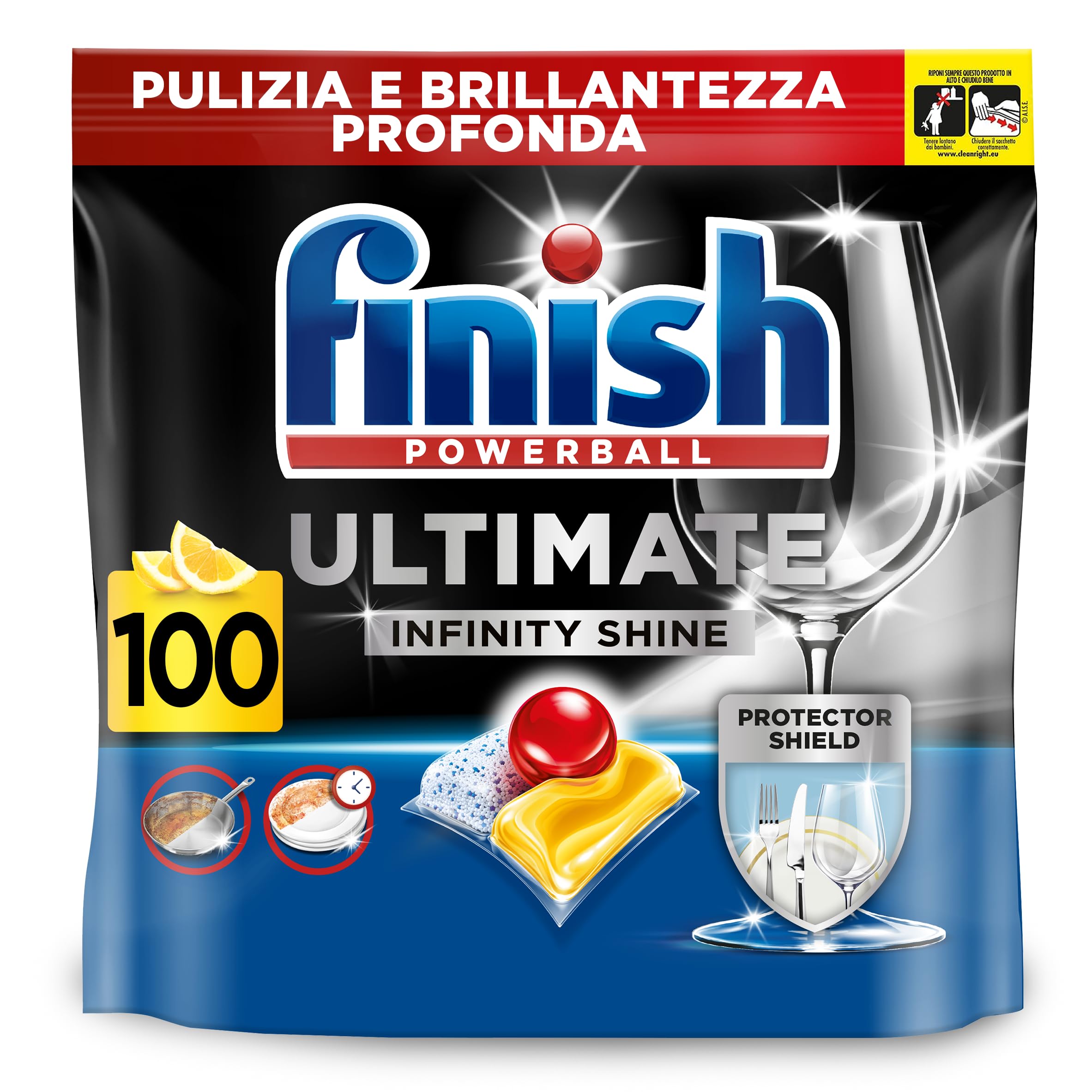 Finish Ultimate Infinity Shine Dishwasher Tablets, Lemon, 100 Tablets 7