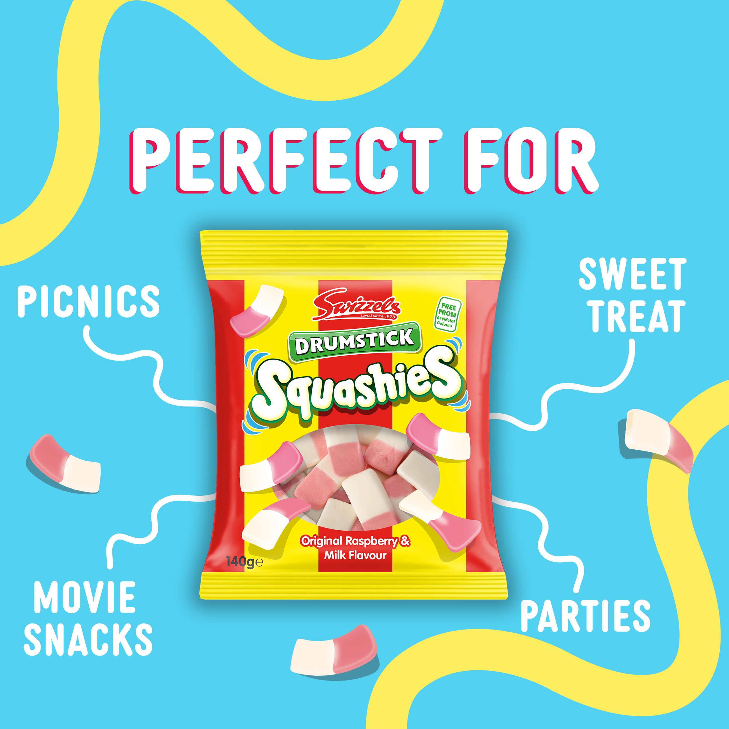 Swizzels Drumstick Squashies Original Sweets - Raspberry 140g 4