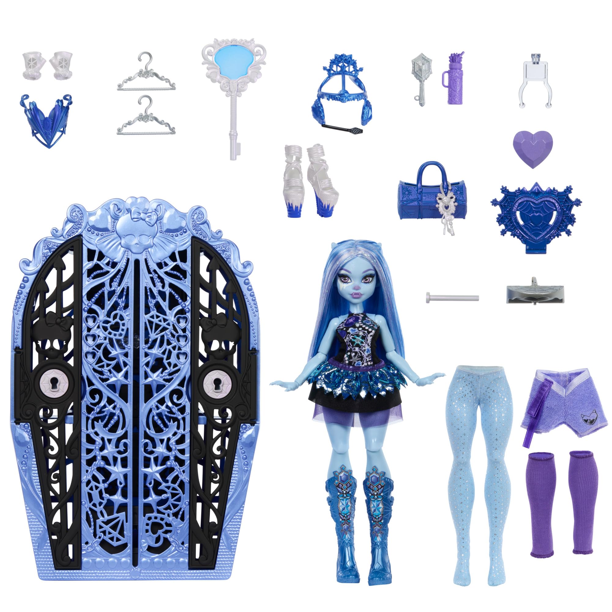 Monster High Skulltimate Secrets Abbey Bominable Doll & Closet Playset - 18-Piece Mystery Reveal Set 10
