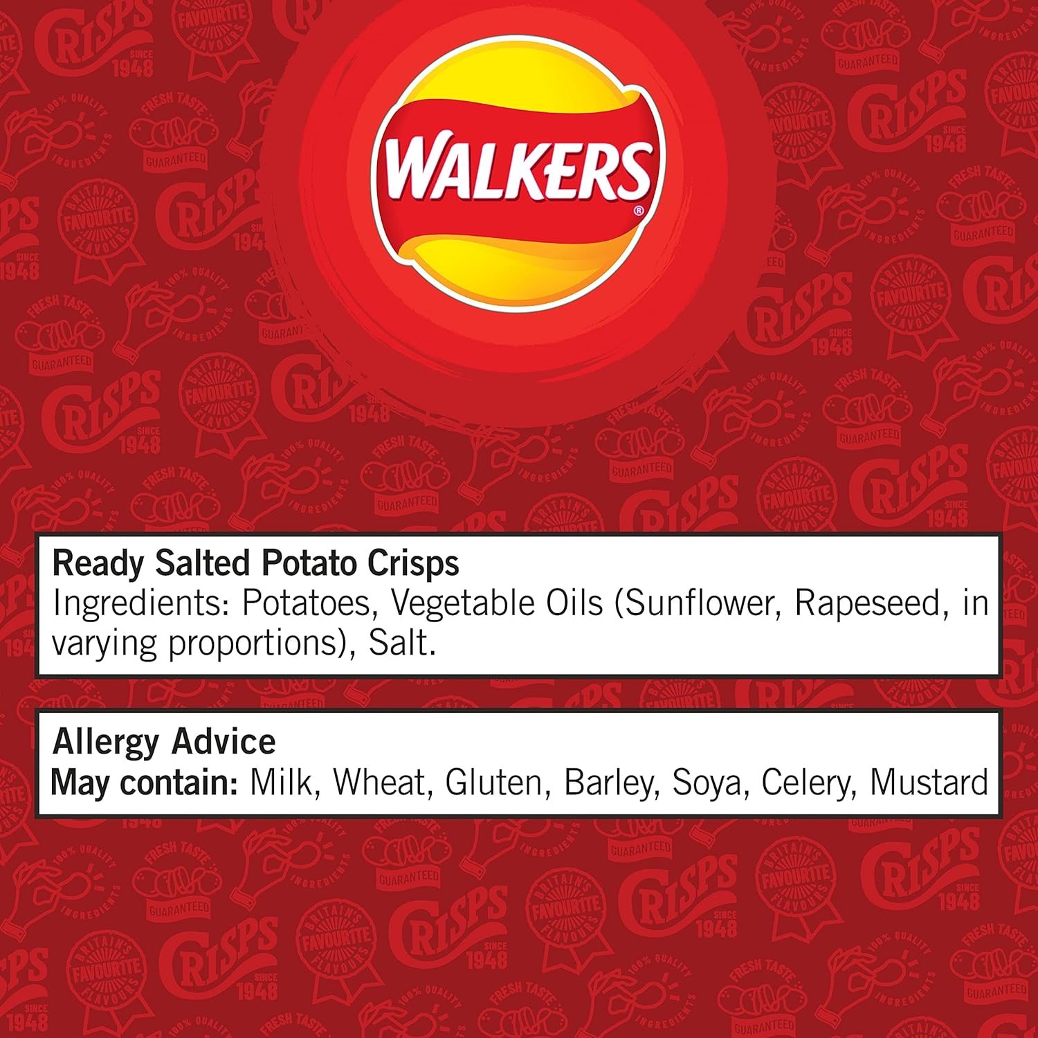 Walkers Ready Salted Multipack Crisps 6x25g 8