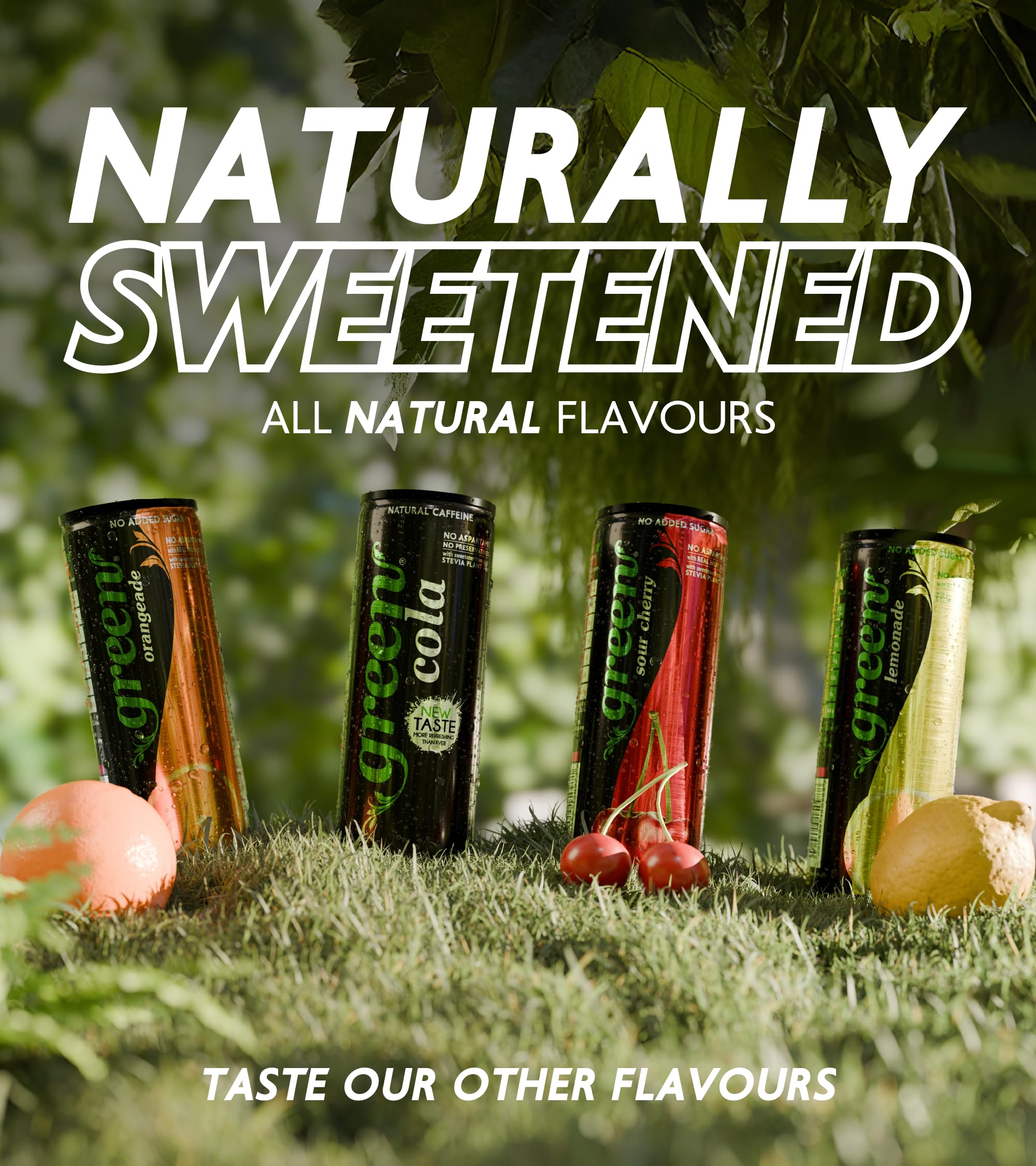 Green Cola - Green Orangeade Sparkling Soft Drink (4 x 330ml) 4