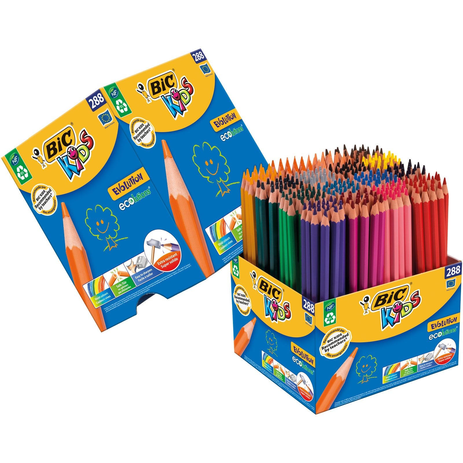 BIC Kids Evolution Coloured Pencils - Wood-Free, Durable Art Supplies for Kids 5+
