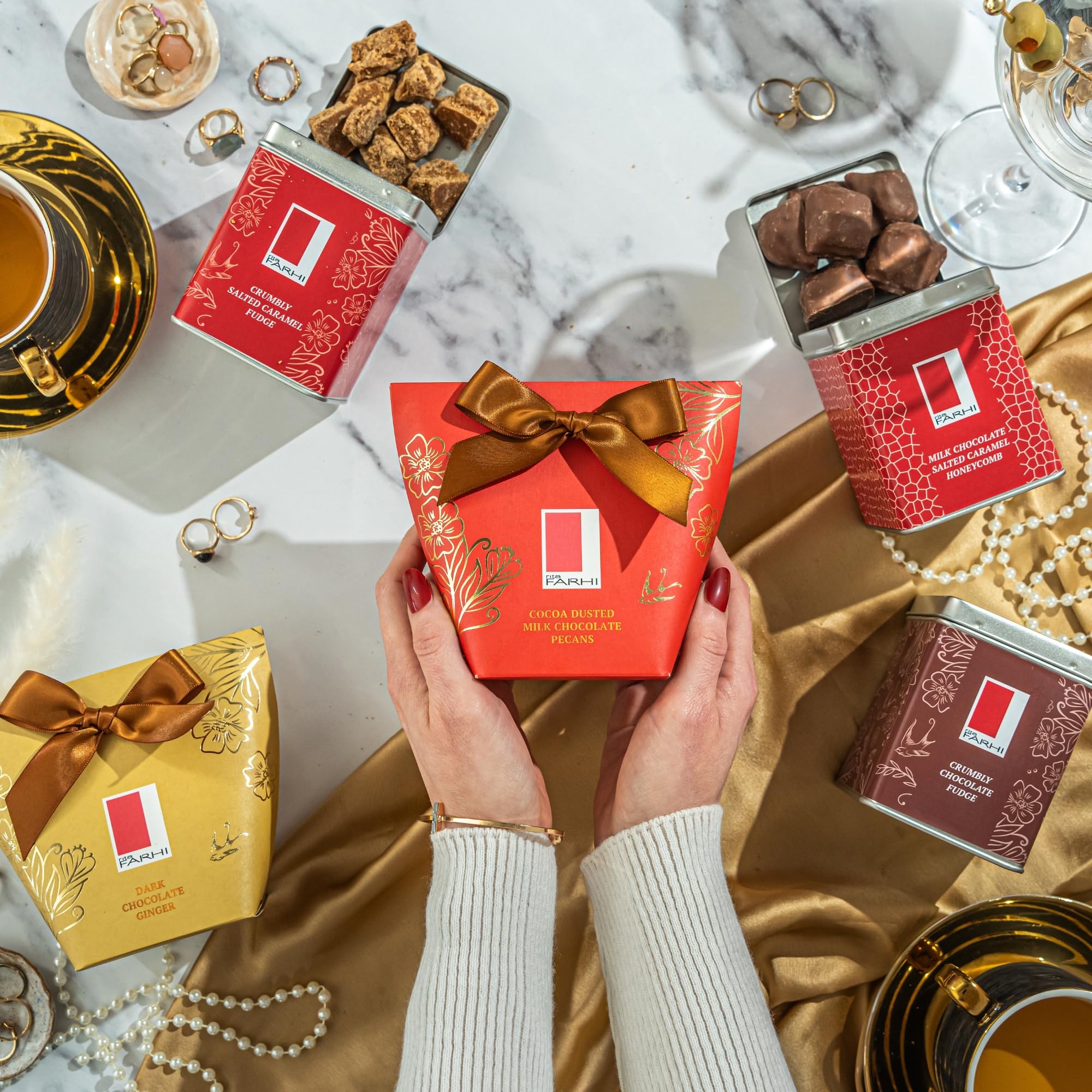 Rita Farhi Milk & Dark Chocolate Brazil Nuts in Luxury Gift Box, 130g 4