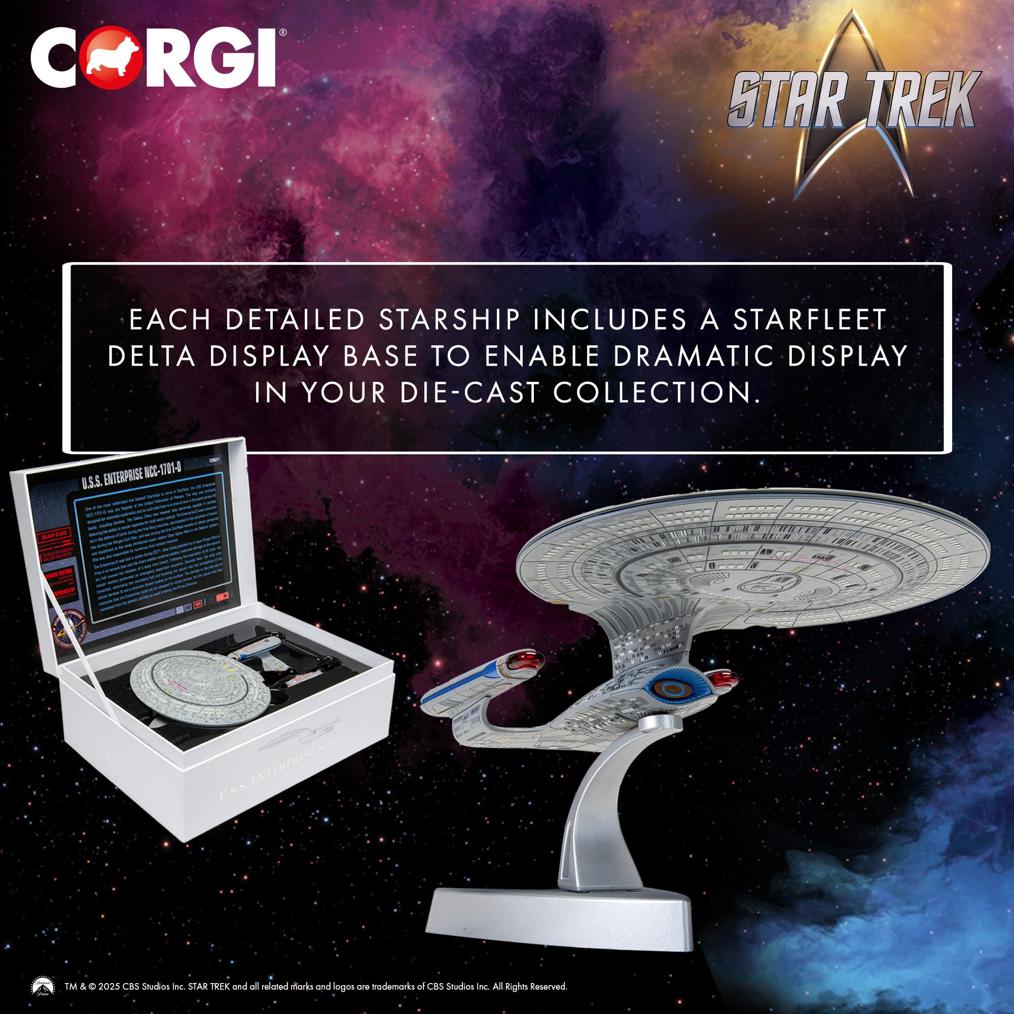 Corgi Diecast USS Enterprise NCC-1701-D Star Trek Spaceship Model - Collectible Sci-Fi Space Craft for Adults 9