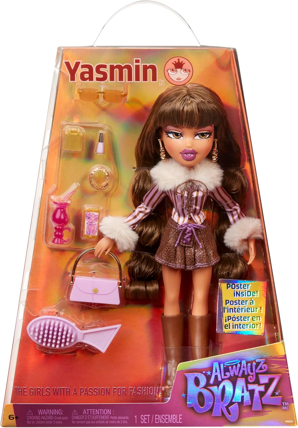 Bratz Alwayz Fashion Doll - Yasmin - 10 Accessories & Poster - 36M-10Y