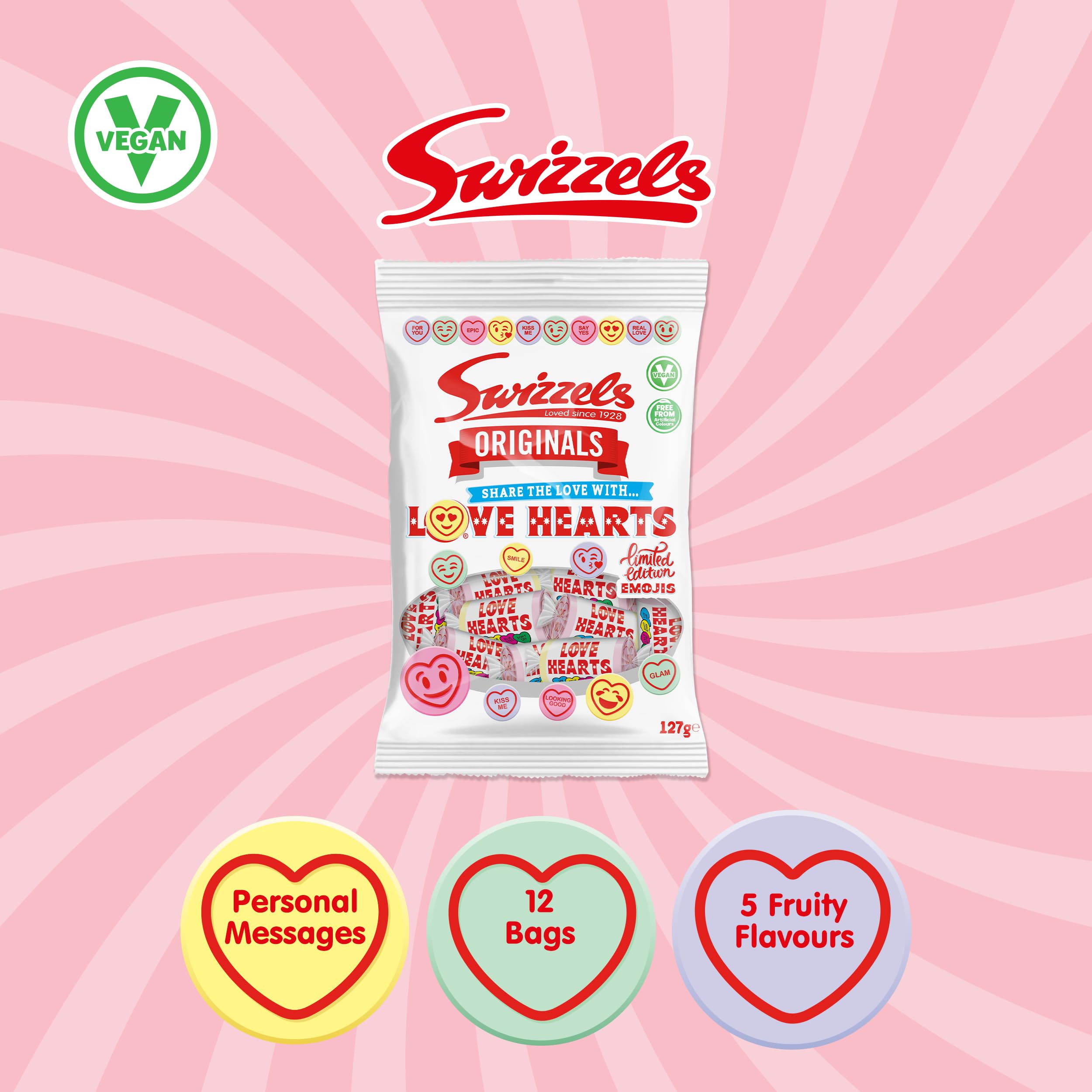 Swizzels Original Love Hearts - Fruity Fizzy Candy with Sweet Messages 5