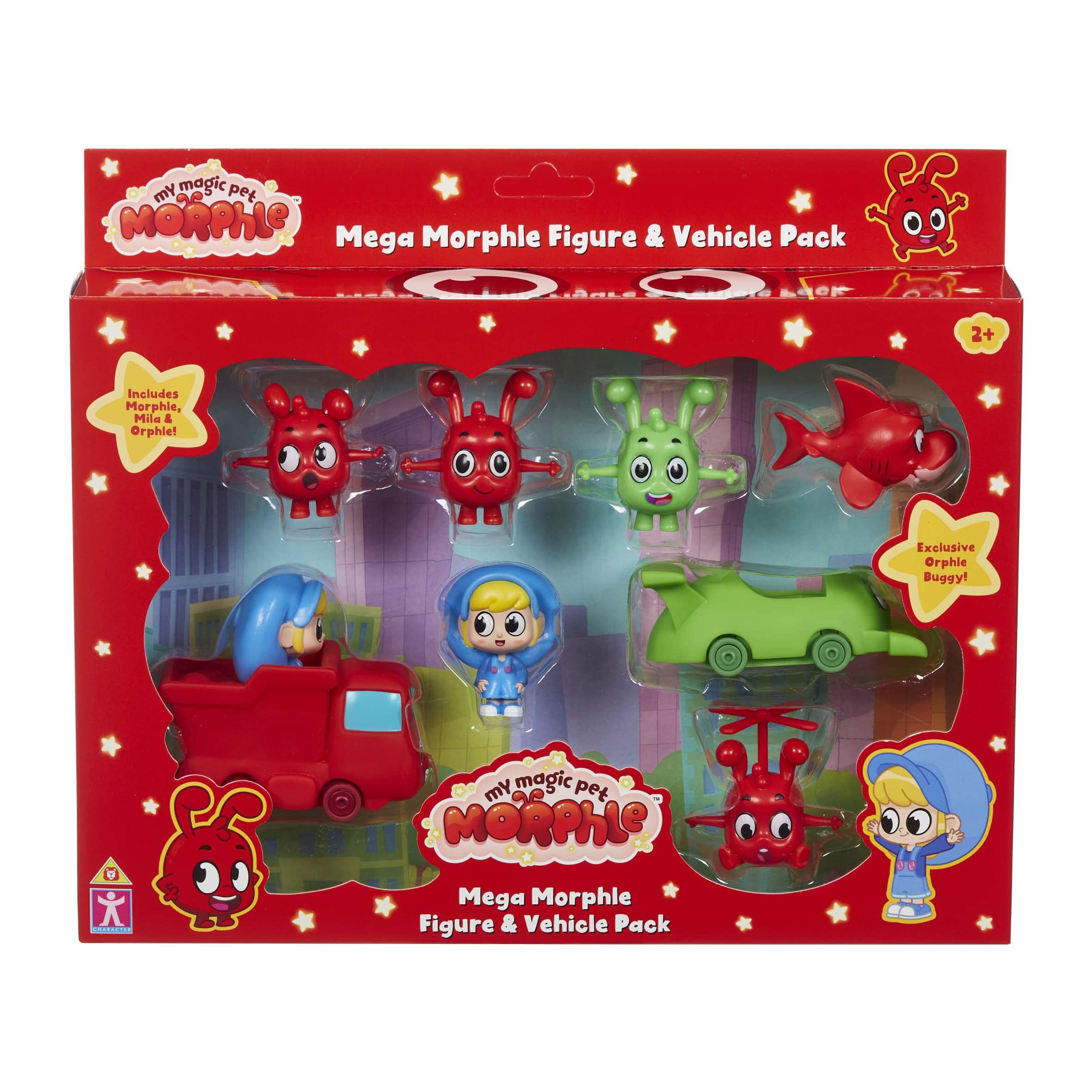 MEGA MORPHLE Figure and Vehicle Playset - 6-Piece Action Figures with Mini Vehicles for Toddlers 4