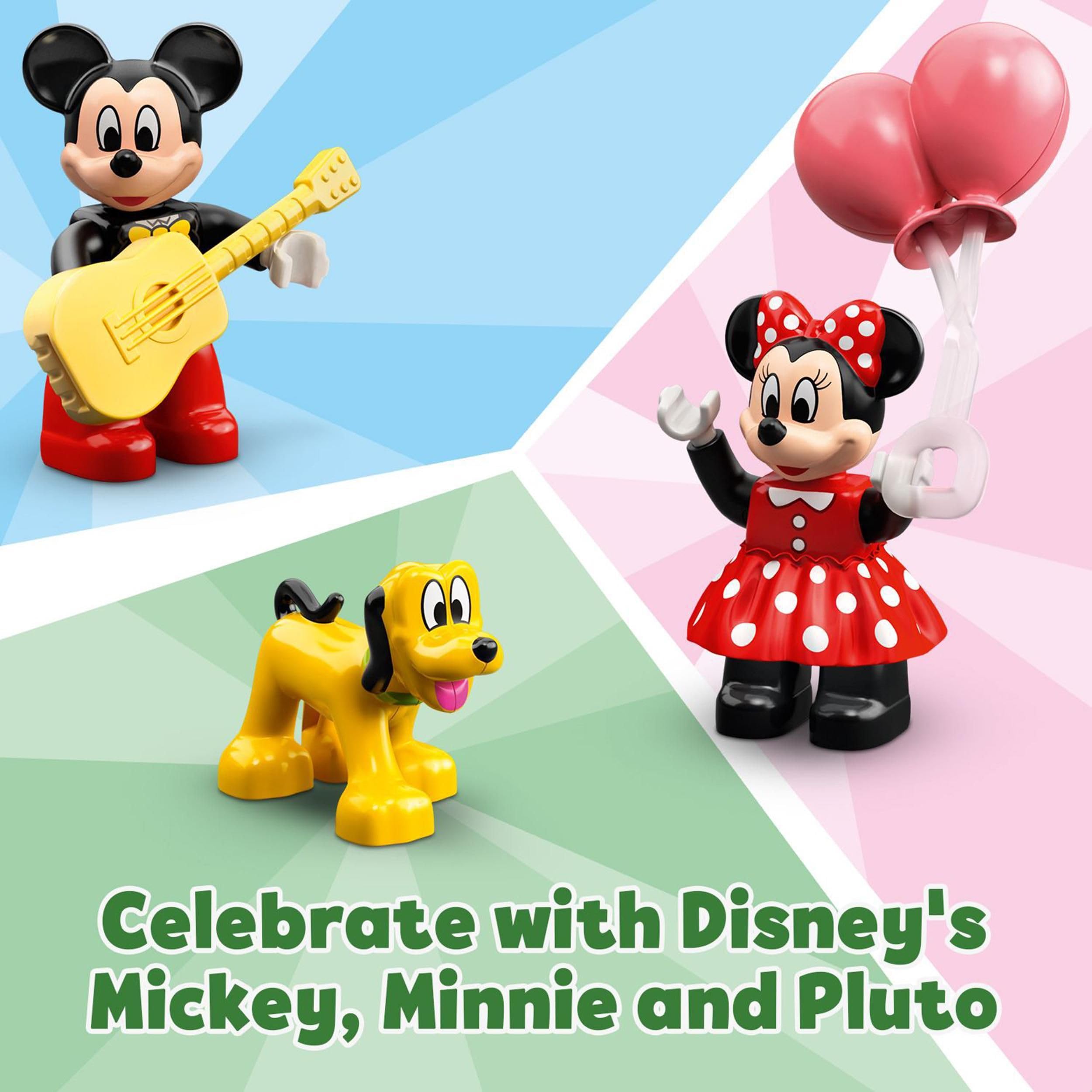 LEGO 10941 DUPLO Disney Mickey & Minnie Birthday Train Toy for Toddlers 2+ | 22 Pieces