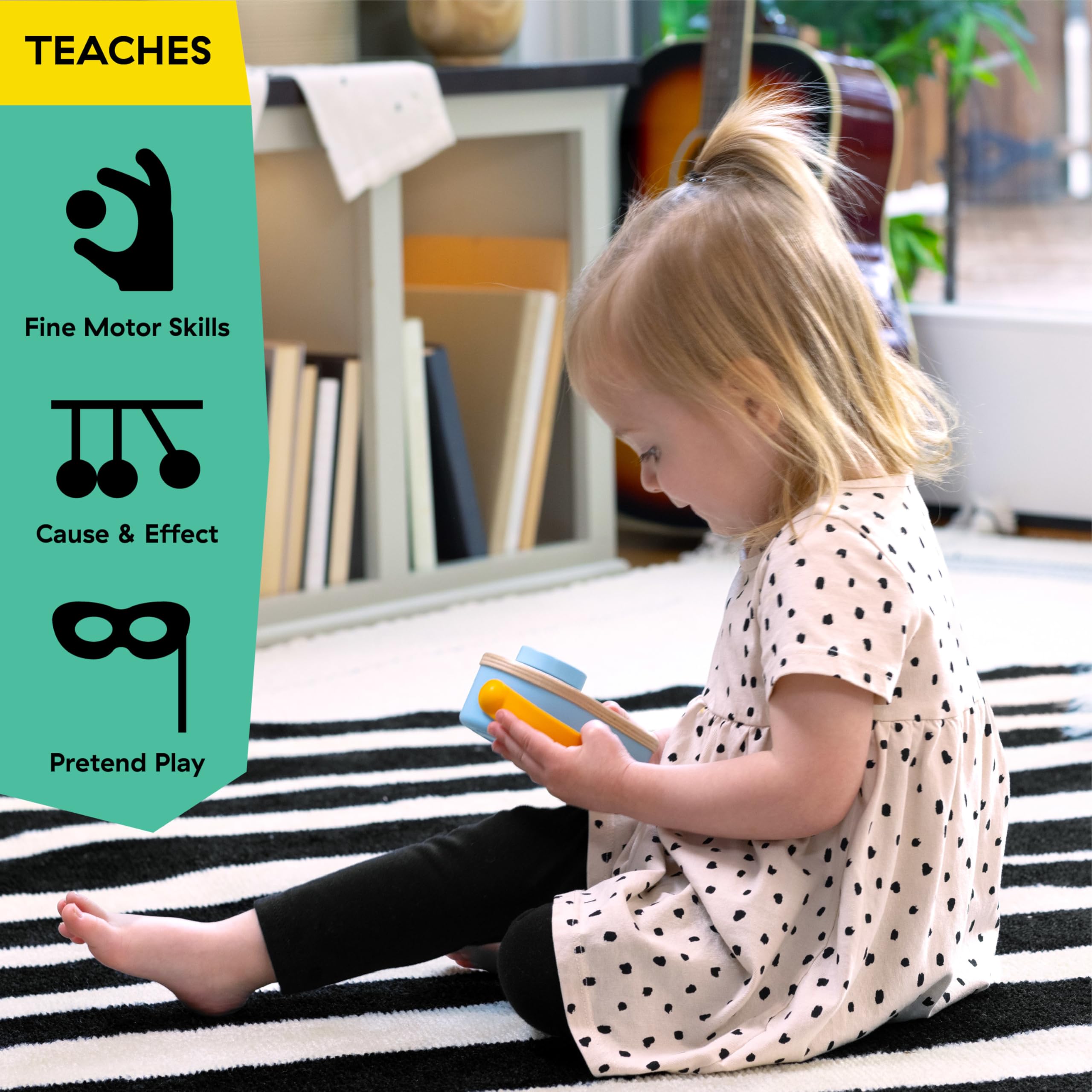 Baby Einstein + Hape Discovery Radio Toy - Musical Light-Up Radio with 30 Melodies & 12 Animal Sounds, Ages 6 Months+ 6