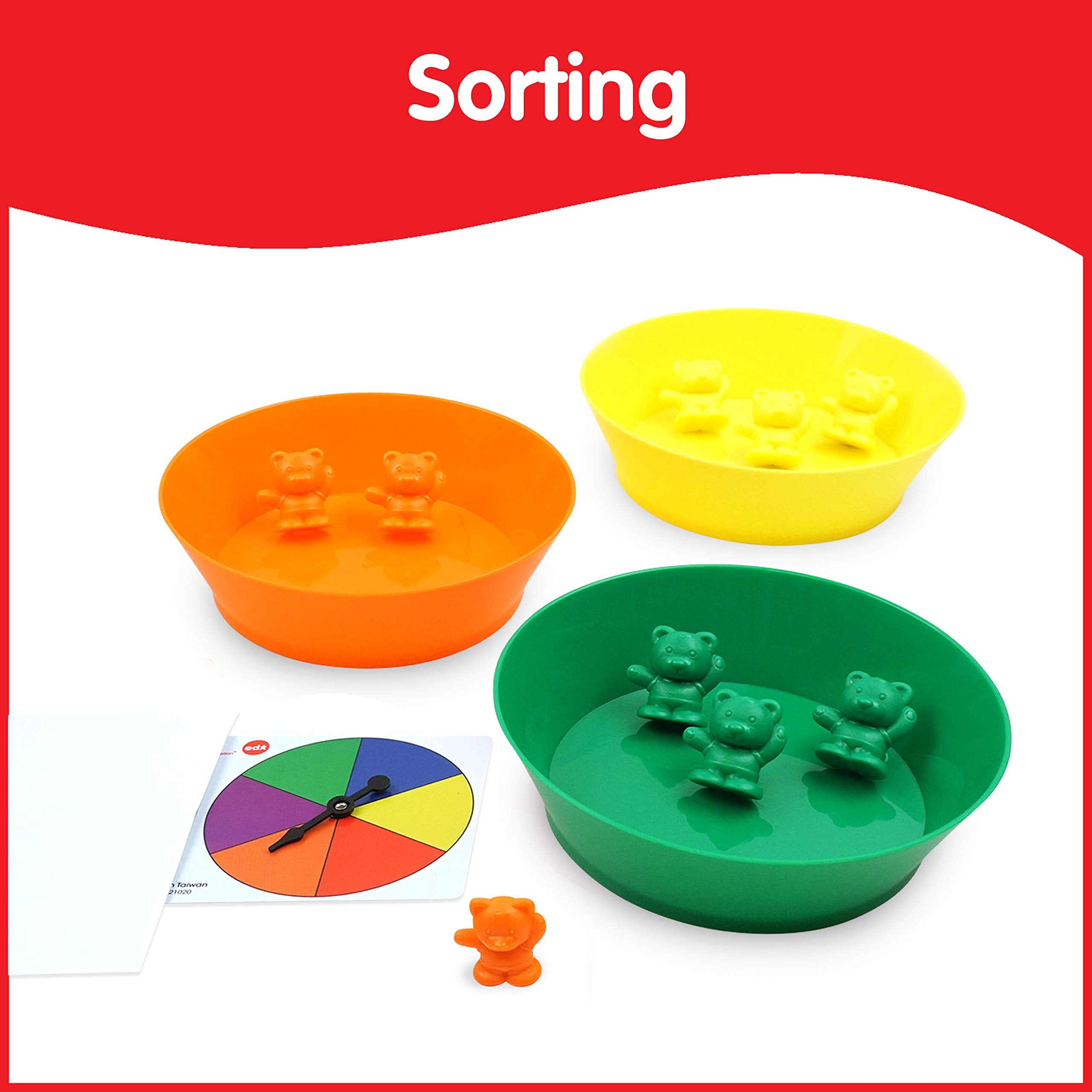 edxeducation Counting Bears with Matching Bowls - Educational Math Playset for Toddlers 6