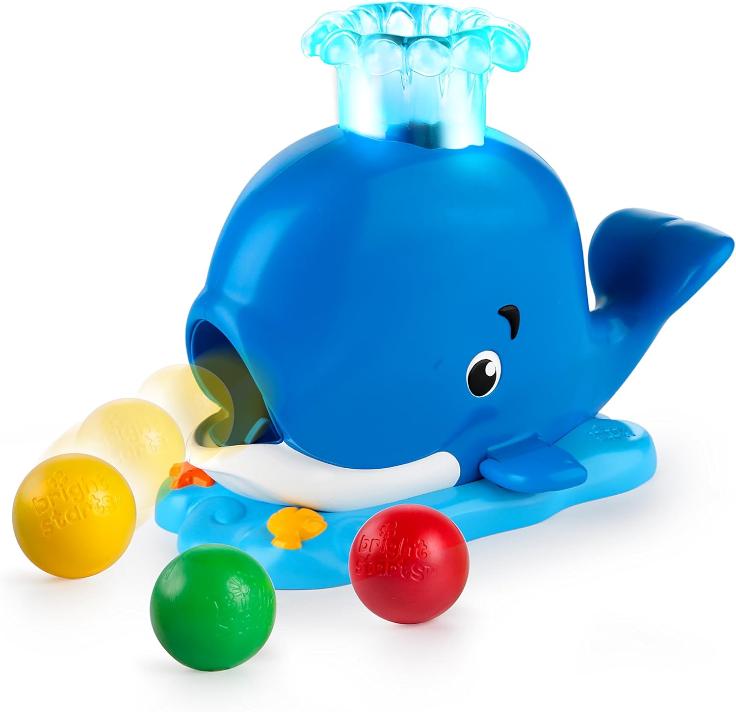 Bright Starts Silly Spout Whale Popper - Ball Popping Light-Up Toy for 6-36 Months