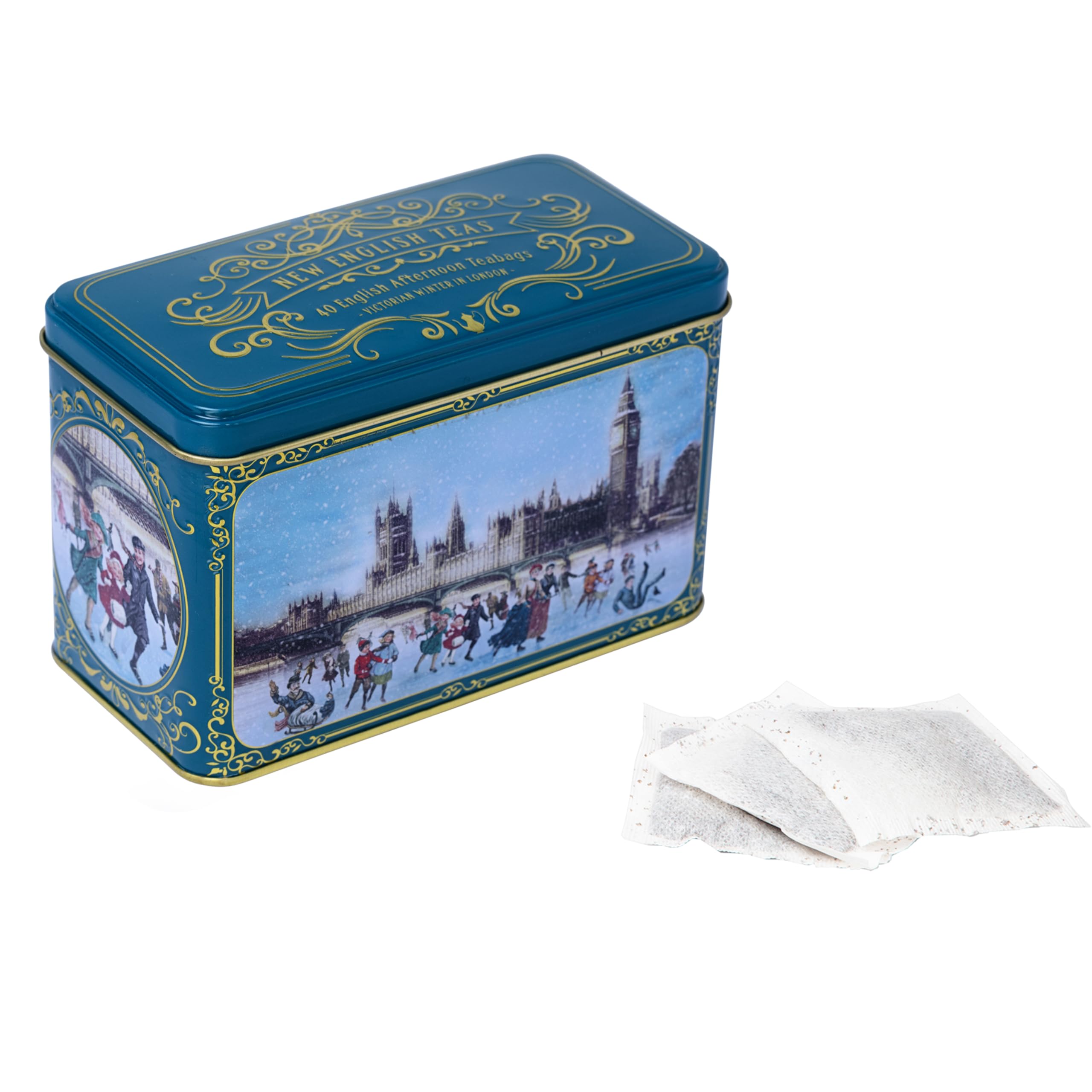 New English Teas Victorian Skaters Christmas Tea Tin - Afternoon Tea Blend, 80g (40 Tea Bags) 6
