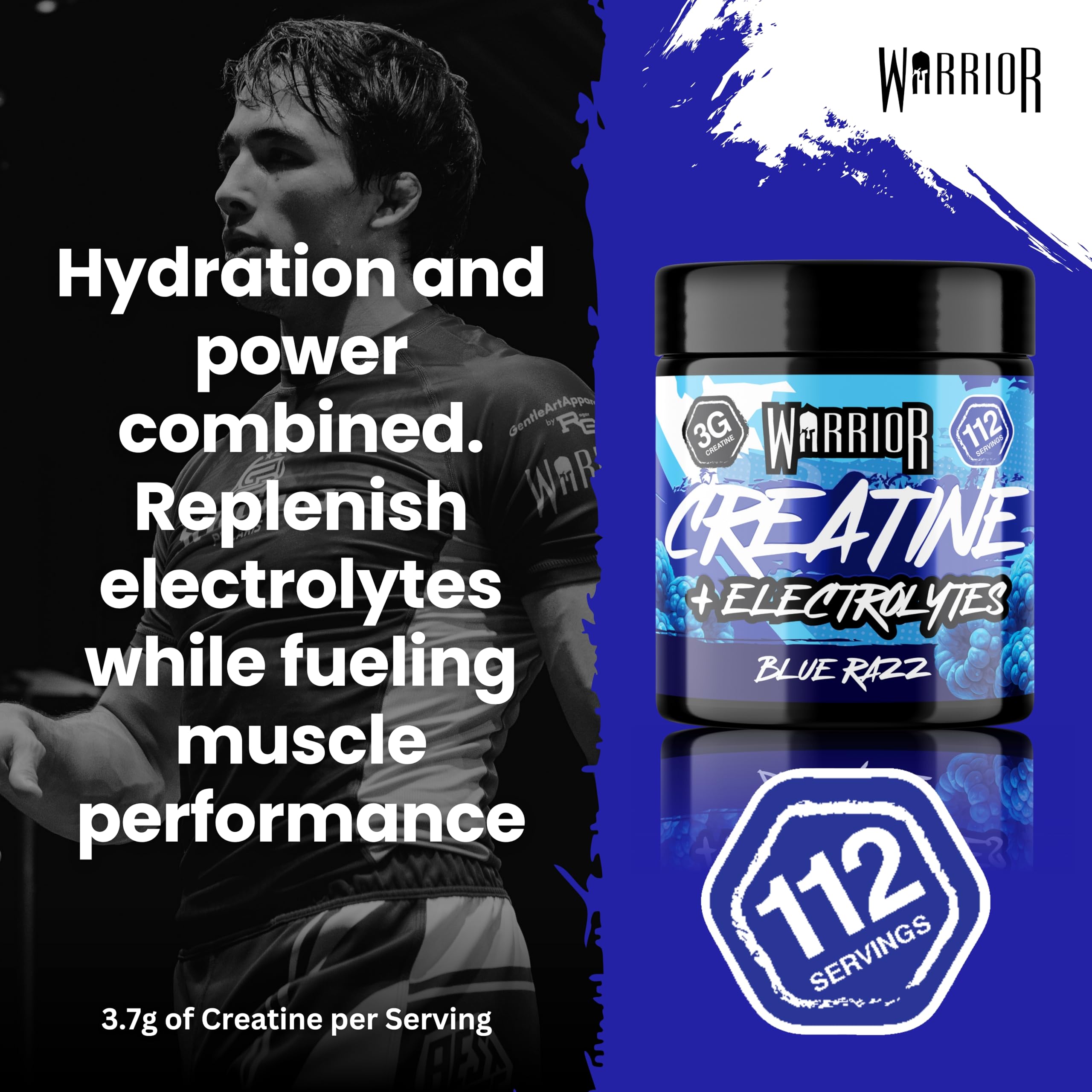 Warrior Creatine Monohydrate + Electrolytes Powder - 112 Servings, 360g | Strength & Hydration 4