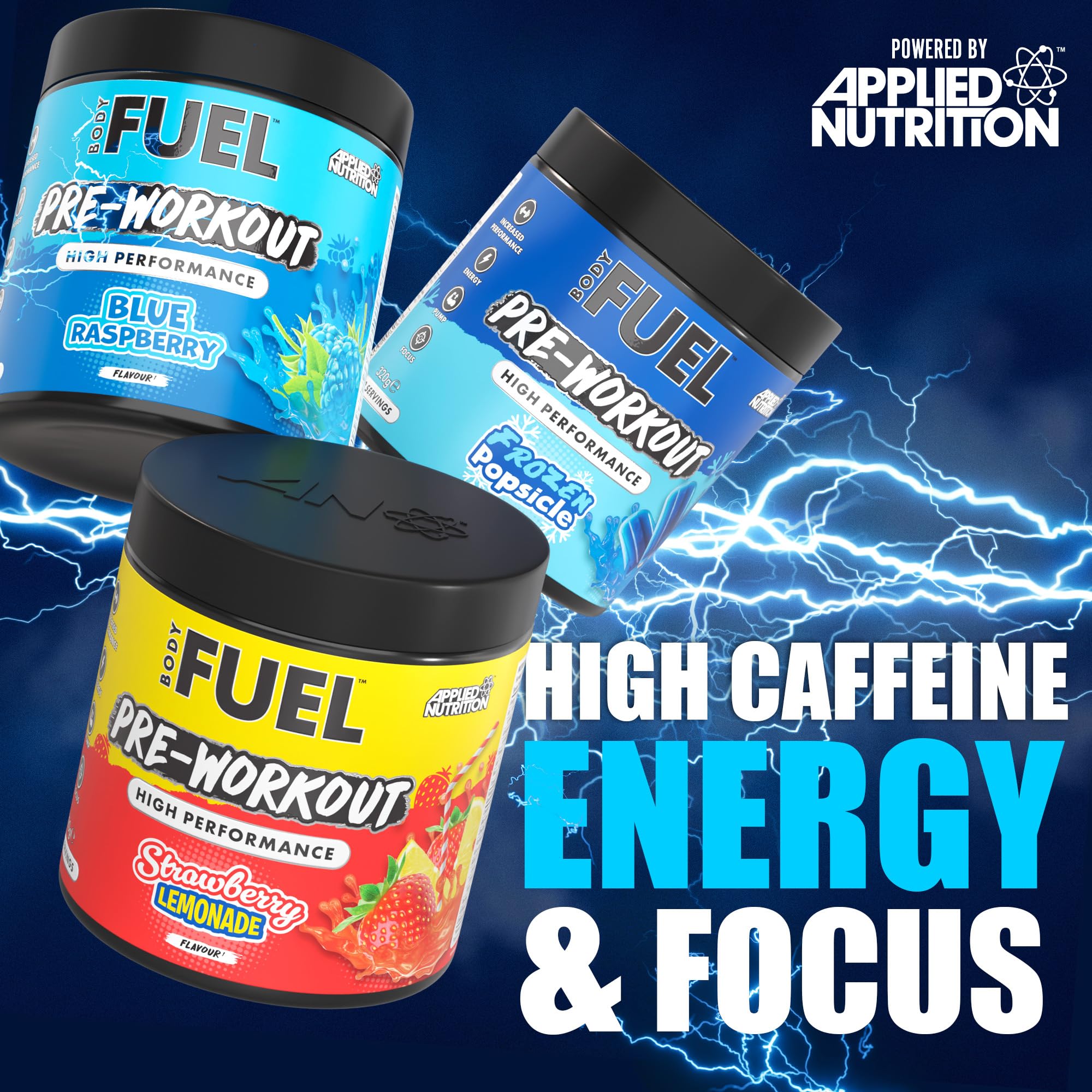 Applied Nutrition BodyFuel Pre-Workout Powder - 40 Servings | Energy, Strength & Endurance Boost | Sugar-Free 5