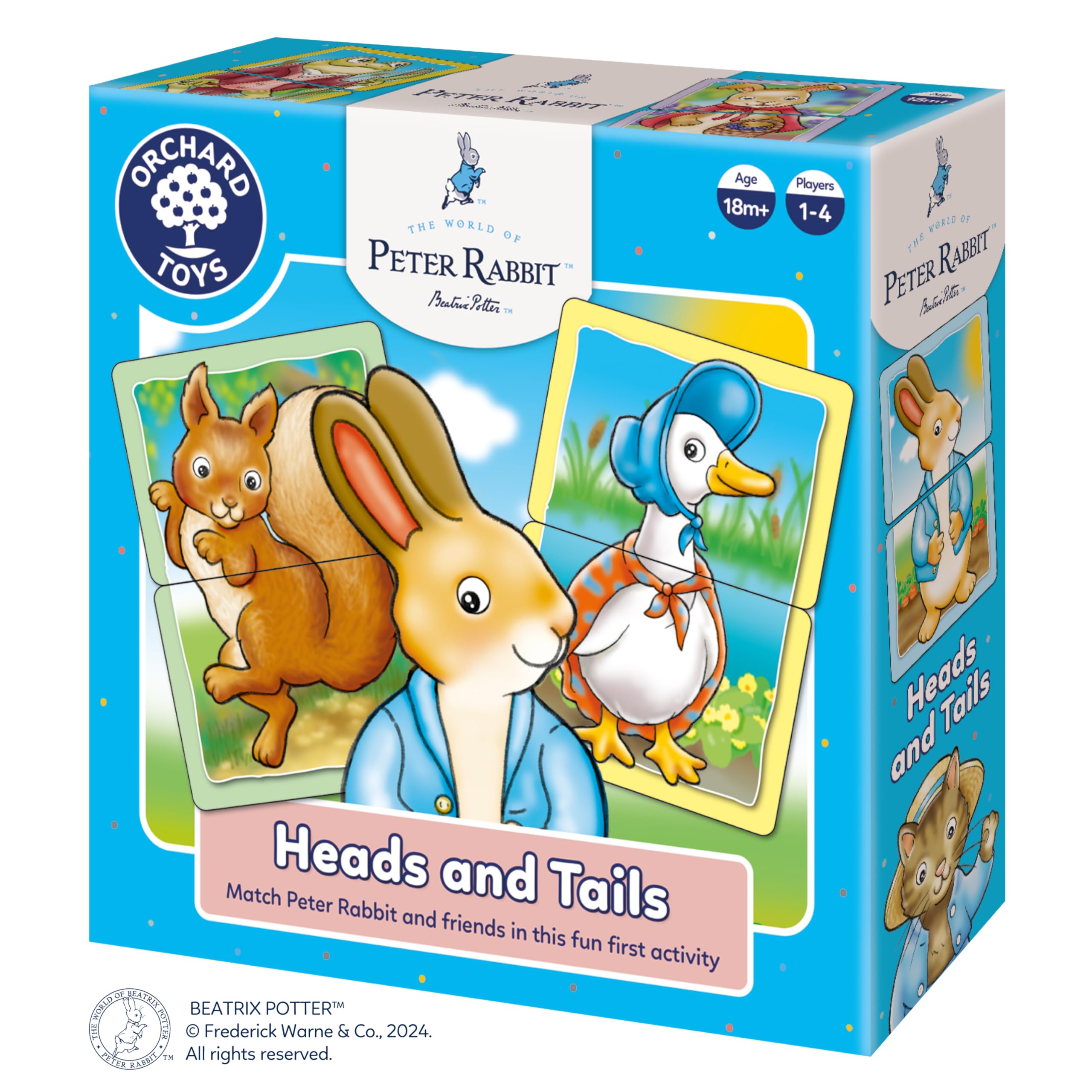 Orchard Toys Peter Rabbit Heads and Tails Game - Matching Pairs and Memory Card Game for Toddlers 18 Months+