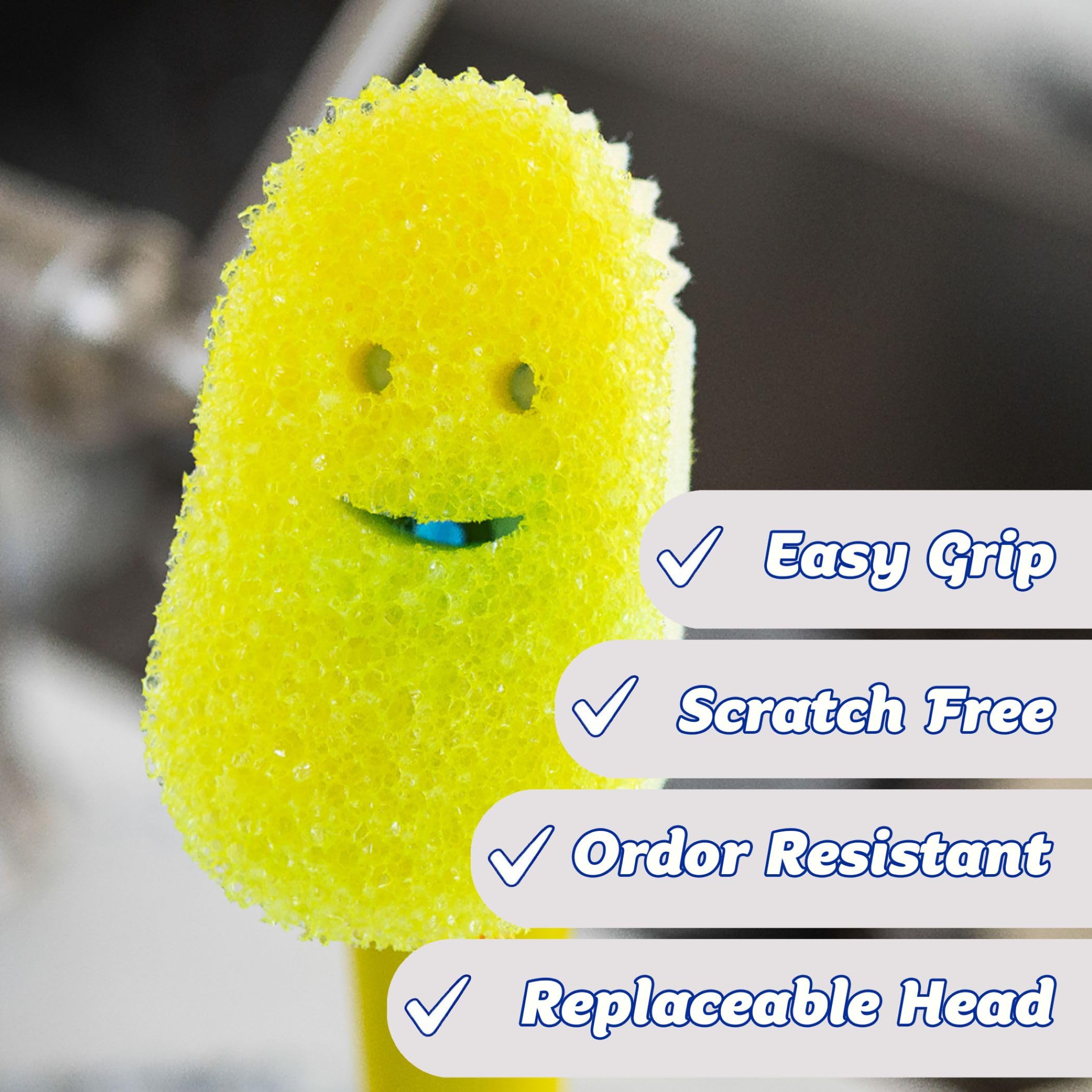 Scrub Daddy Dish Wand Replacement Heads - 2 Pack | Soap Dispensing Compatibility | Fast-Drying 6