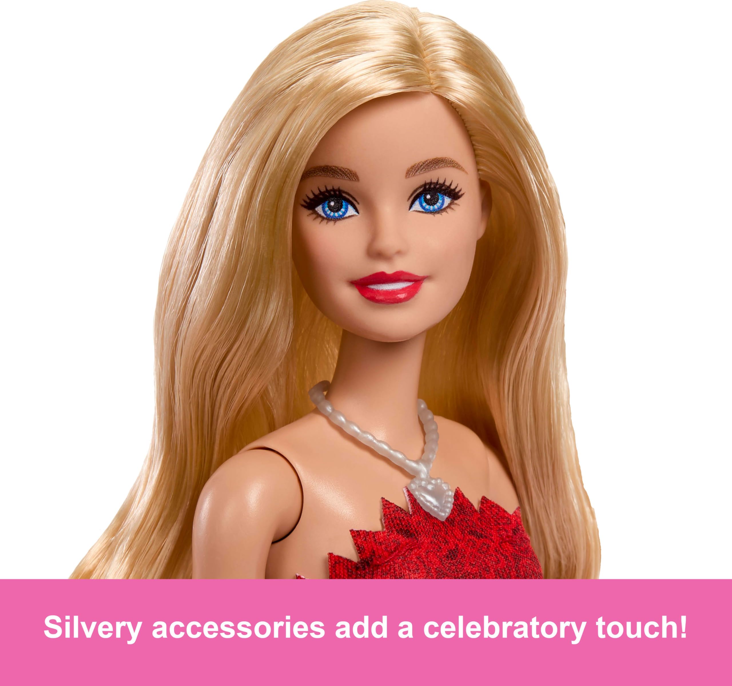 Barbie Mattel 80th Anniversary Ruby-Red Celebration Blonde Fashion Doll - Collectible Doll for Kids & Collectors 8