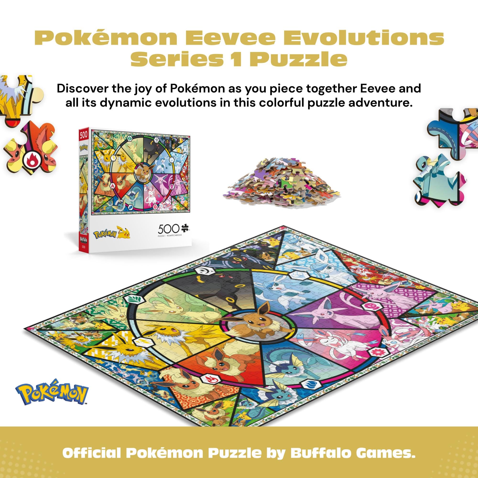 Buffalo Games Eevee's Stained Glass - 500 Piece Jigsaw Puzzle | Unisex Adult | 21.25" x 15" 2