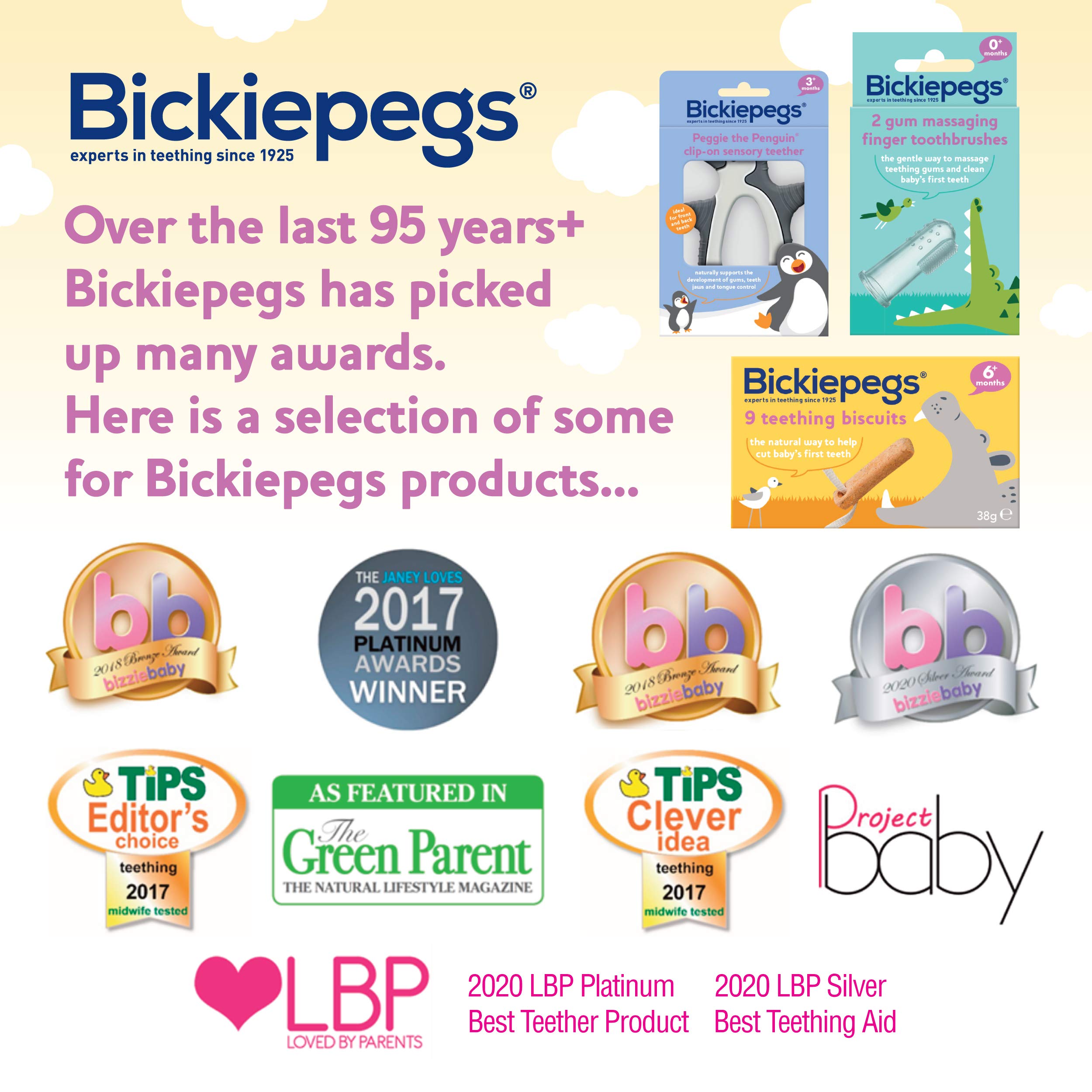 Bickiepegs - Natural 9 Teething Biscuits for Babies (38 g) 9