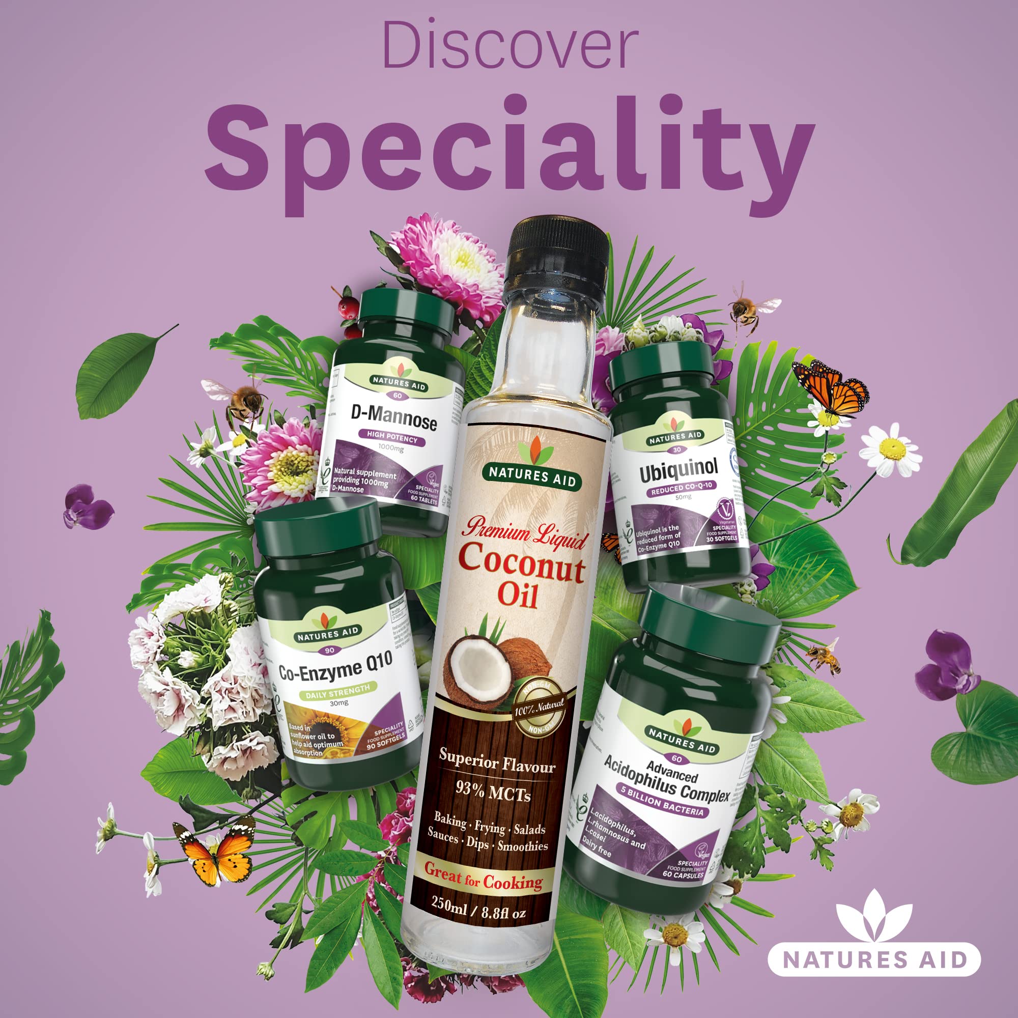 Natures Aid Premium Liquid Coconut Oil, 250ml – Non-Hydrogenated with 93% MCTs for Cooking & Baking 12