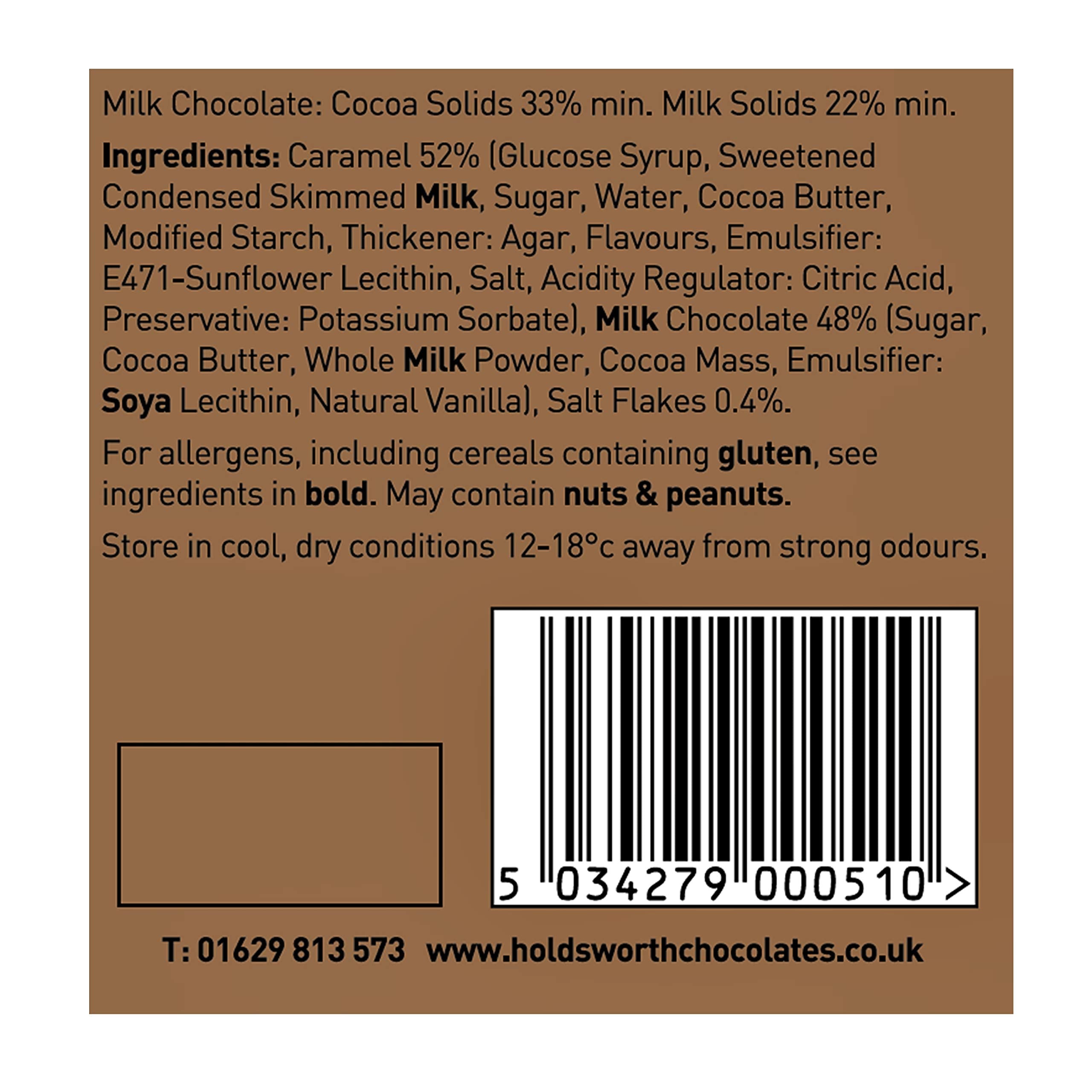 Holdsworth Chocolates Classics - Sea Salt Caramel Handmade Milk Chocolate Truffles 55g 6