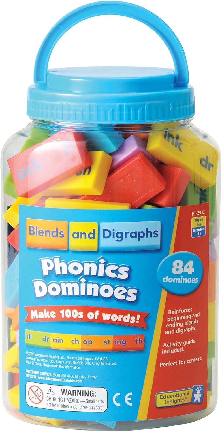 Learning Resources Phonics Dominoes - Blends & Digraphs Educational Game