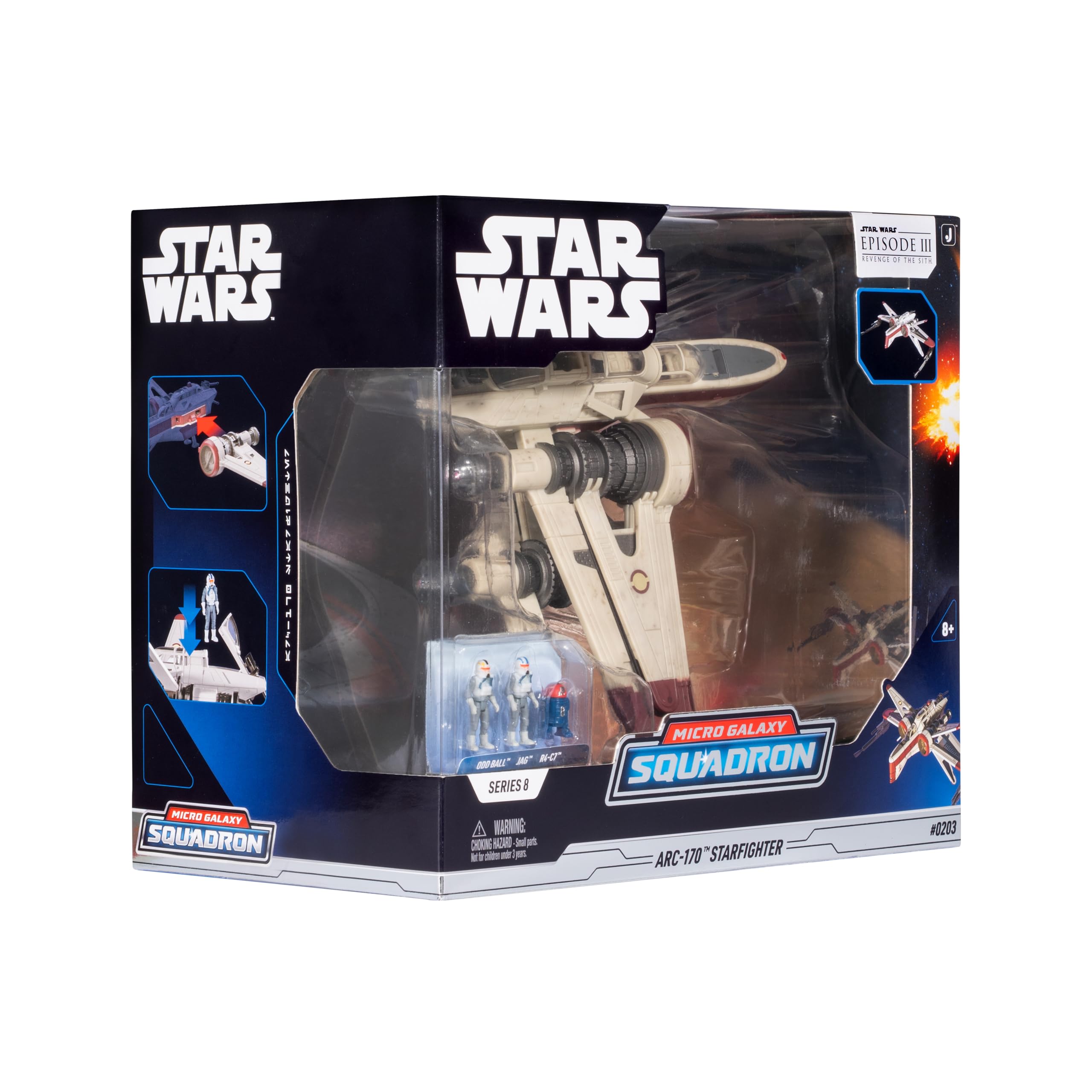 Star Wars™ Micro Galaxy Squadron ARC-170 Starfighter - 8-Inch Vehicle with 3 Micro Figures 5