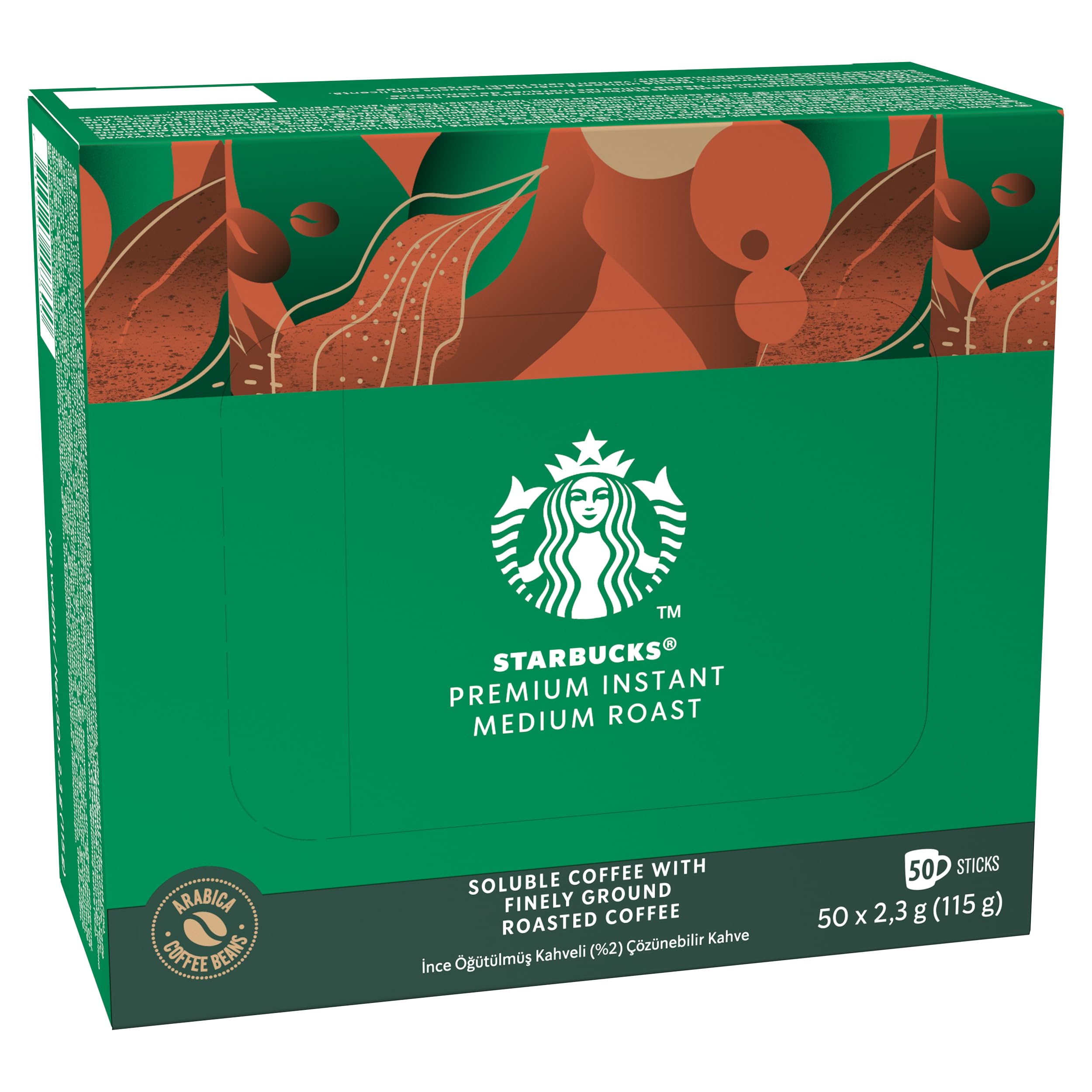 STARBUCKS Medium Roast Instant Coffee Sachets - 50 x 2.3g - 100% Arabica Latin American Blend 7