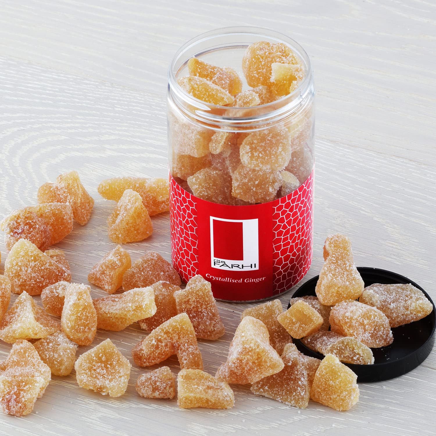 Rita Farhi Crystallised Ginger in Luxury Gift Jar | Sweet & Spicy Ginger Sweets 4
