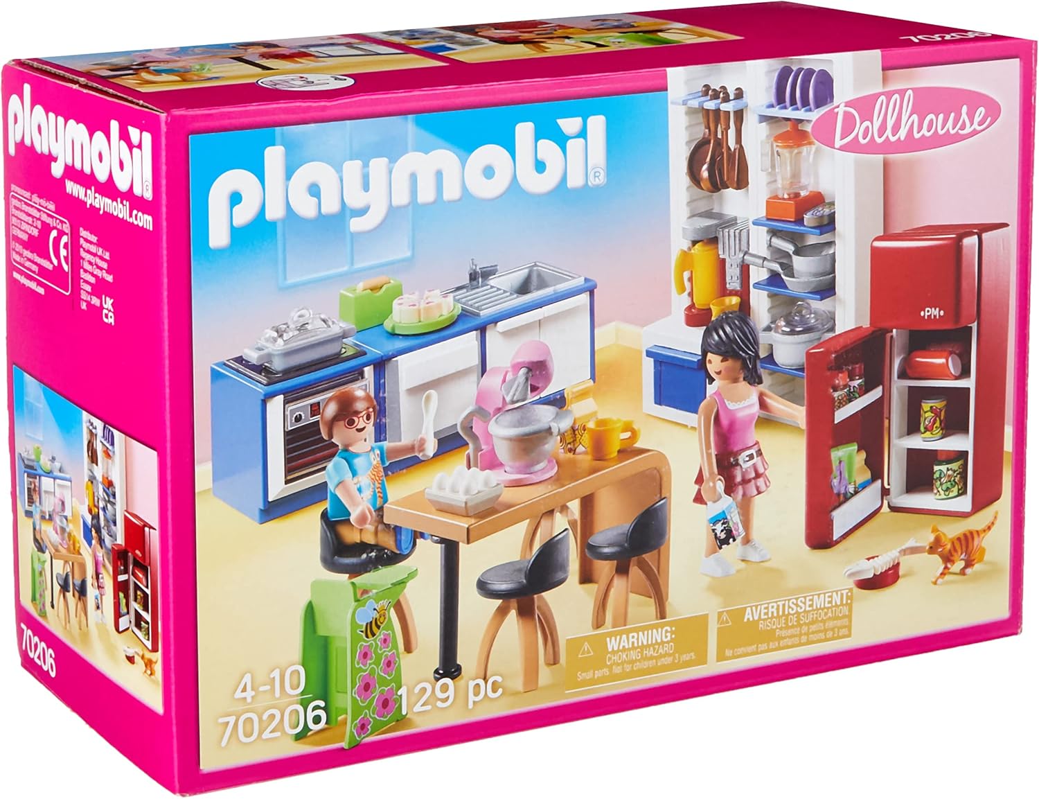 PLAYMOBIL Family Kitchen 70206 - Playset for Kids Ages 4+