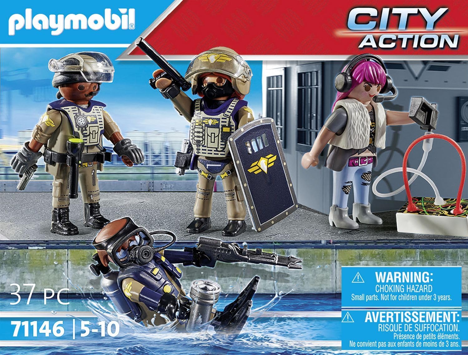 Playmobil 71146 City Action Tactical Police Team - SWAT Divers & Police Playset for Ages 5+ 4