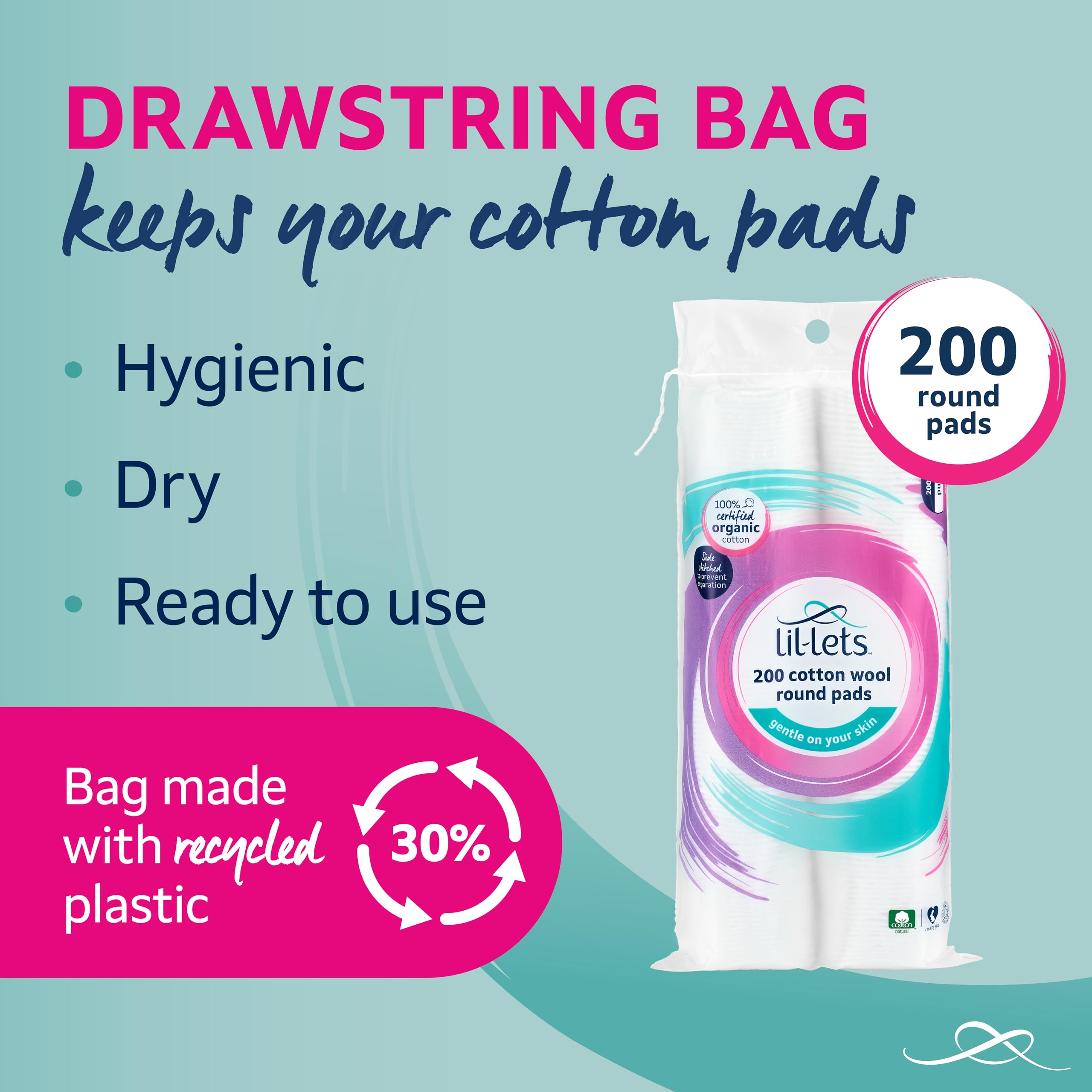 Lil-Lets - Cotton Wool Round Pads (200 Count) 3