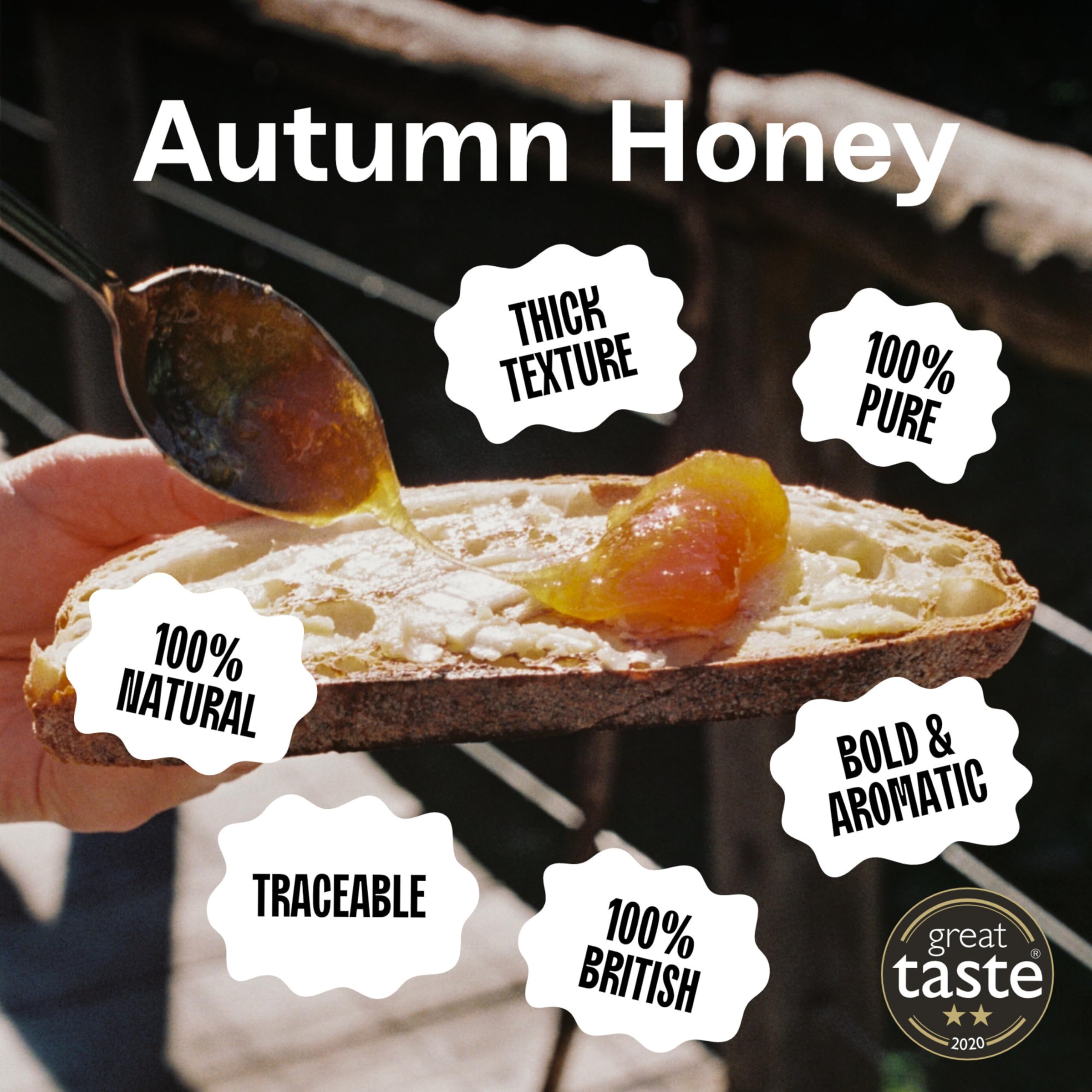 Black Bee Honey - Pure British Autumn Honey, Thick with Bold Aromatic Flavour 6