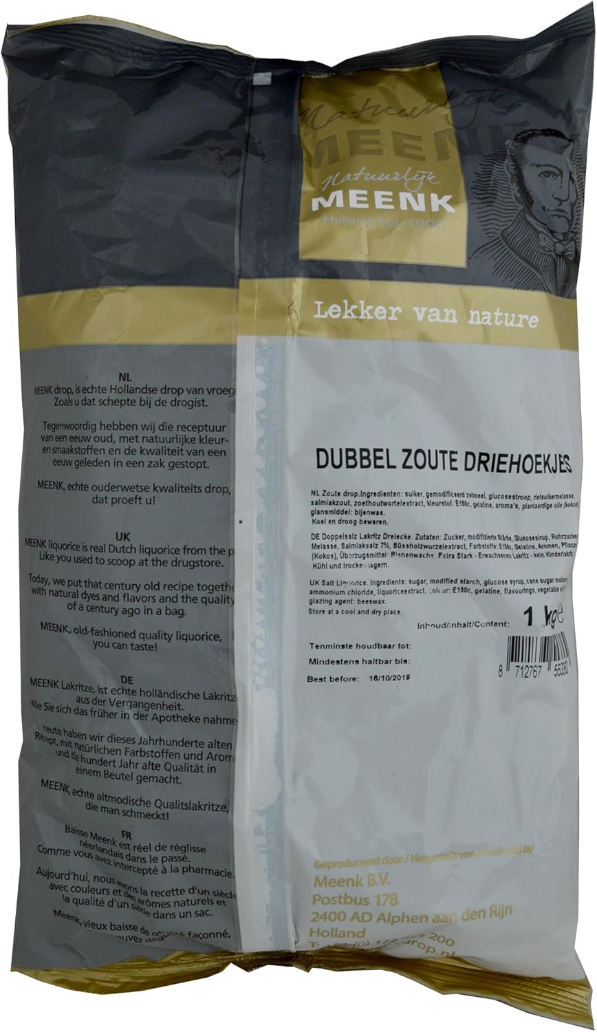 Van Vliet Dutch Double Salt Liquorice 1kg - Triangle Shaped Premium Salt Licorice Sweets 6
