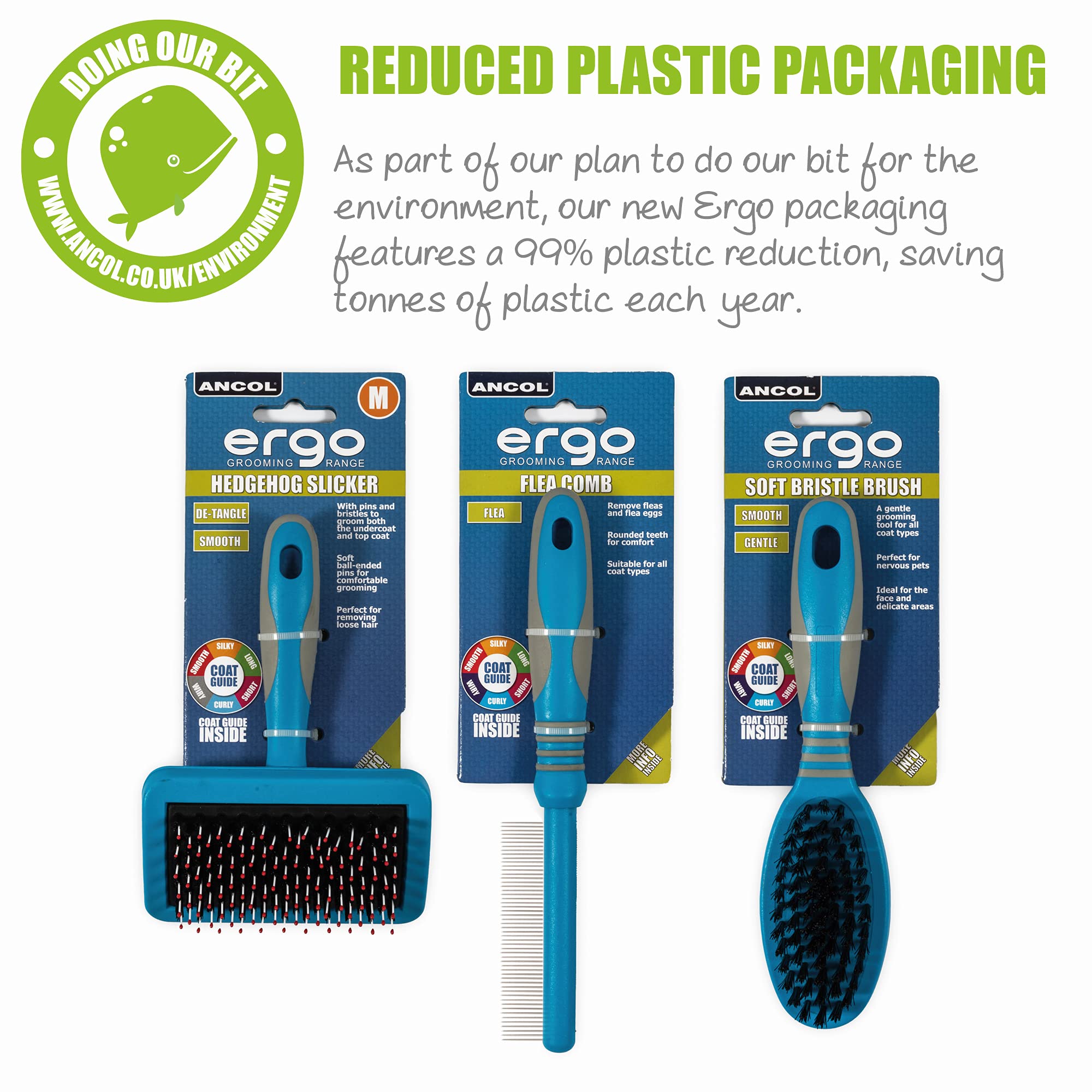 Ancol Ergo Bristle Brush - Gentle Grooming for All Coats | Soft Bristles | Smoothening 3