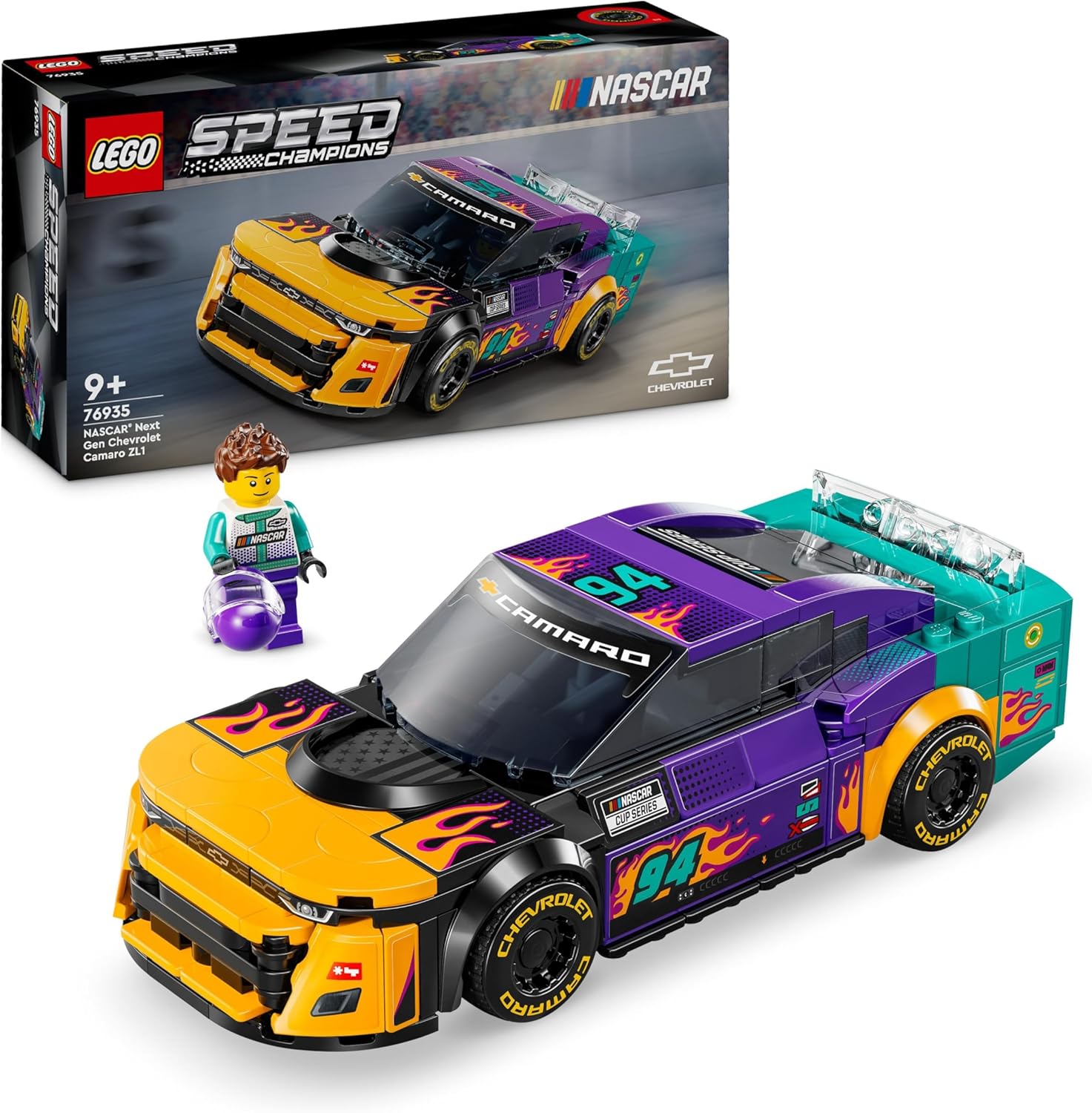 LEGO Speed Champions NASCAR Next Gen Chevrolet Camaro ZL1 Race Car Toy - Building Set for Ages 9+