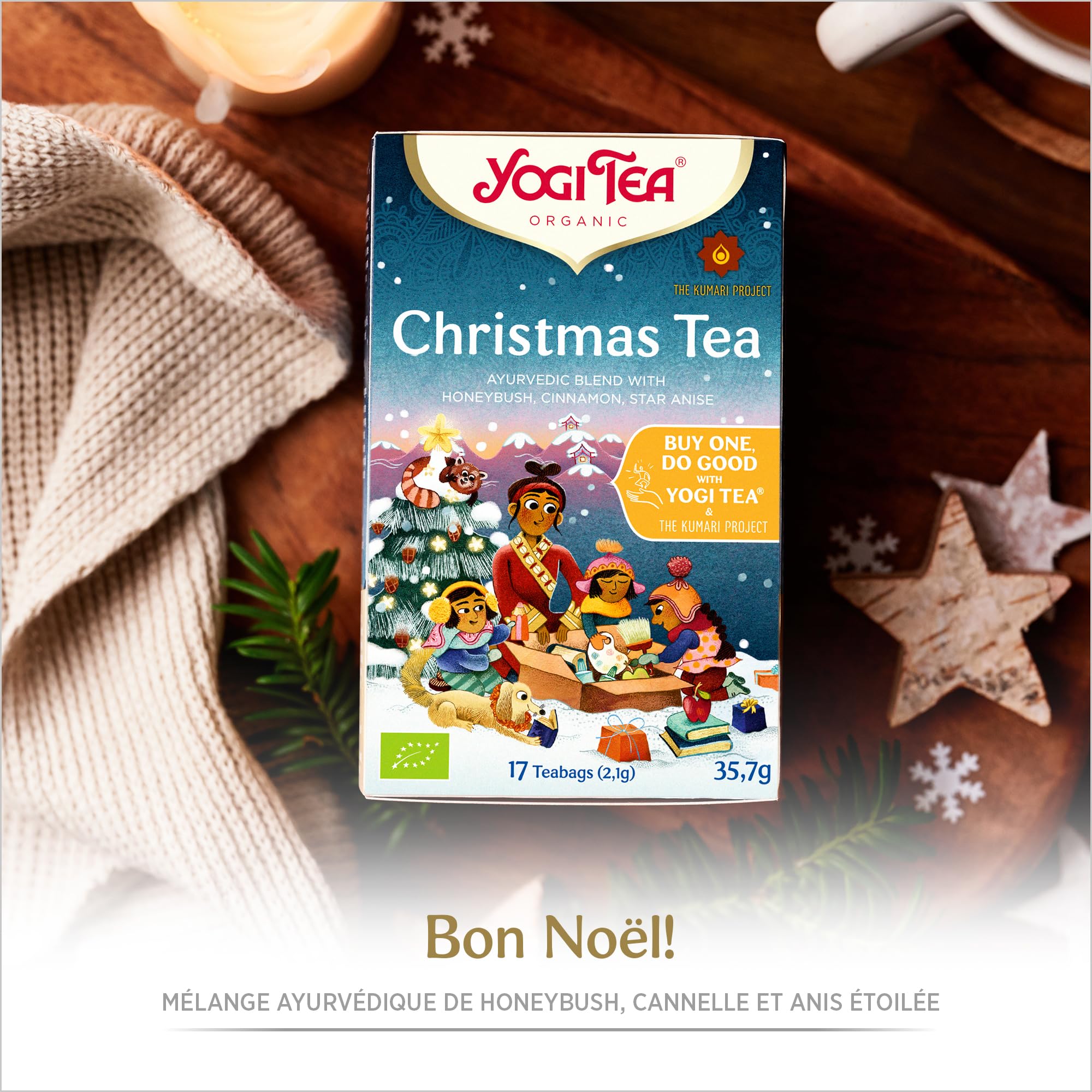 YOGI TEA - Christmas Organic Herbal Tea, Caffeine-Free Blend with Honeybush, Cinnamon & Star Anise 6